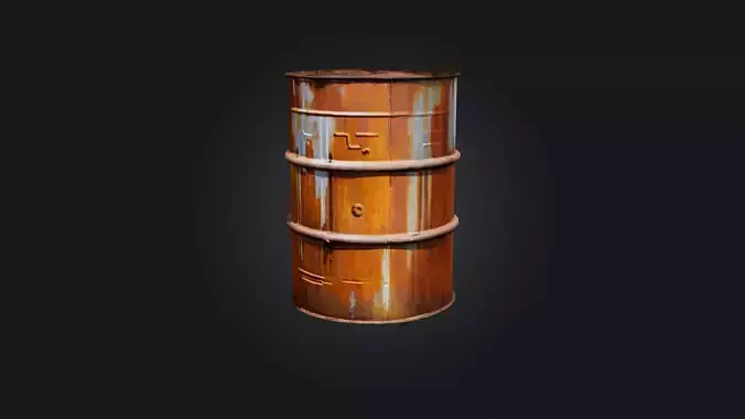 Rusted Oil Drum Low-poly 3D model