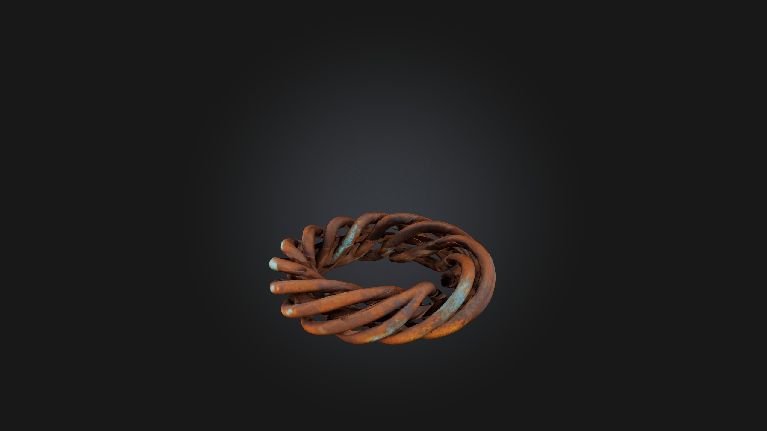 Rusted Metal Wire Low-poly 3D model_4