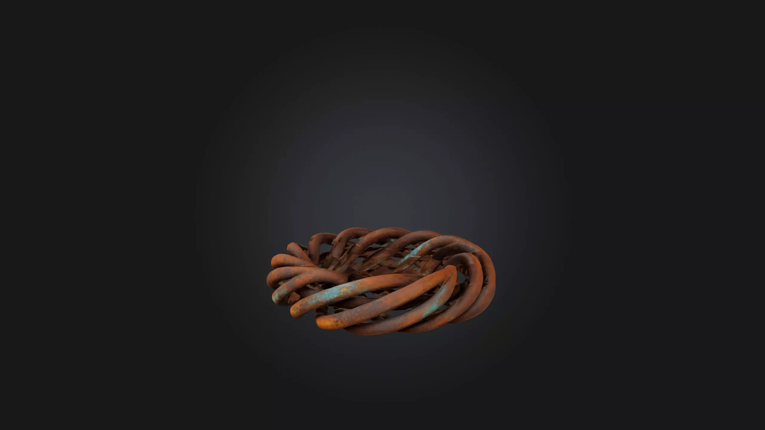 Rusted Metal Wire Low-poly 3D model_0