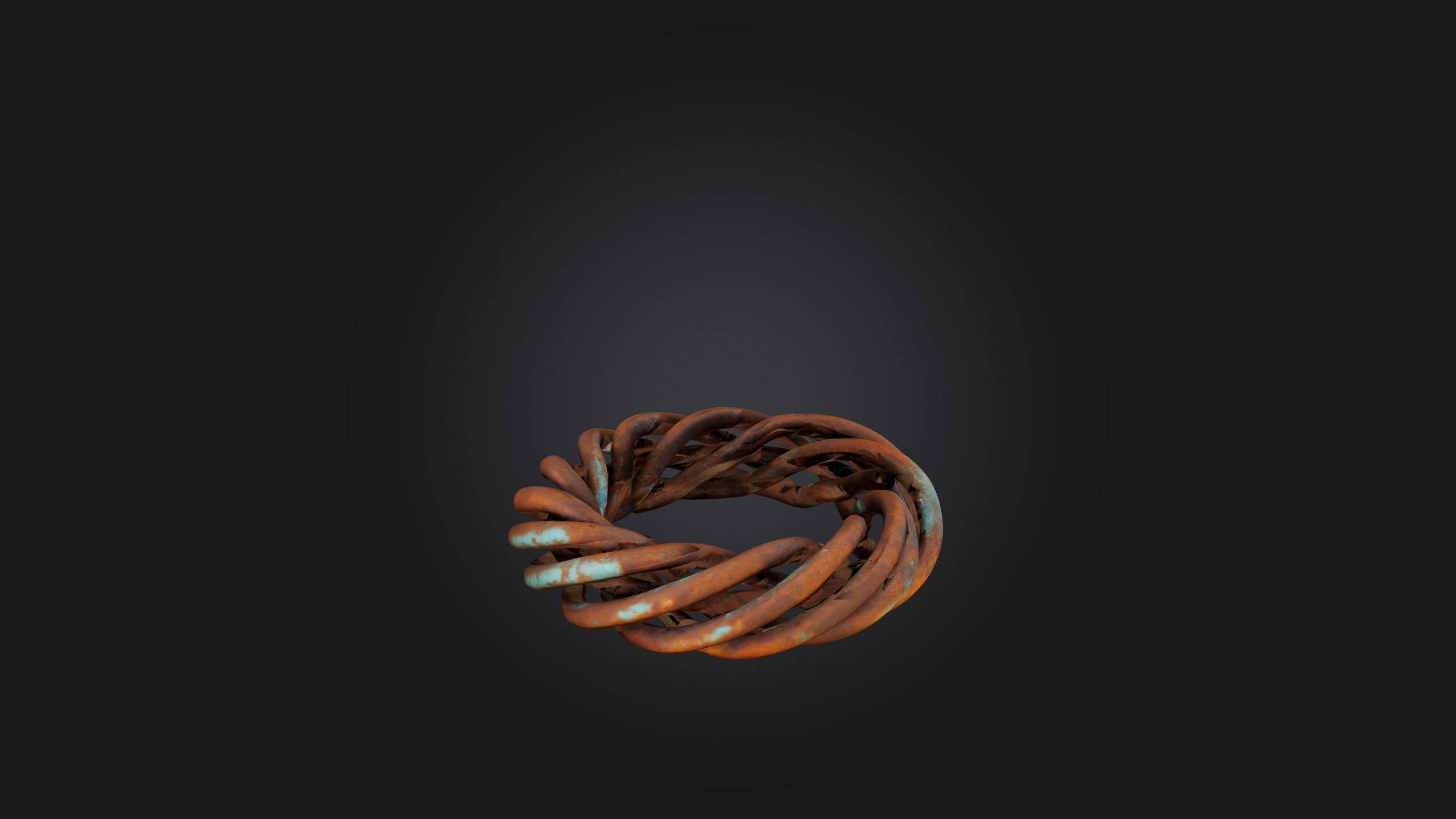 Rusted Metal Wire Low-poly 3D model_6