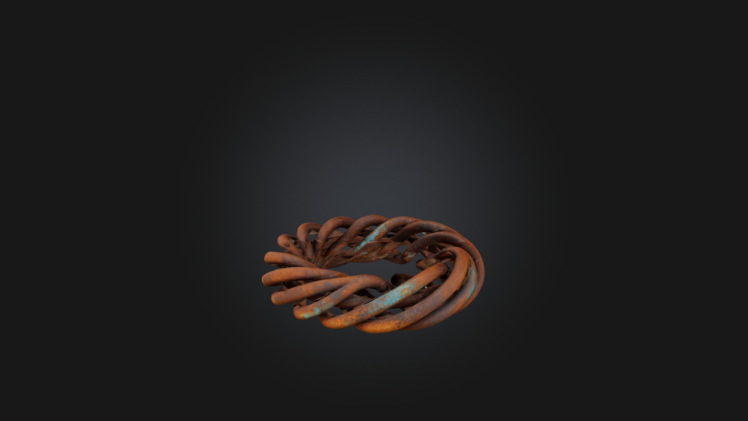 Rusted Metal Wire Low-poly 3D model_2