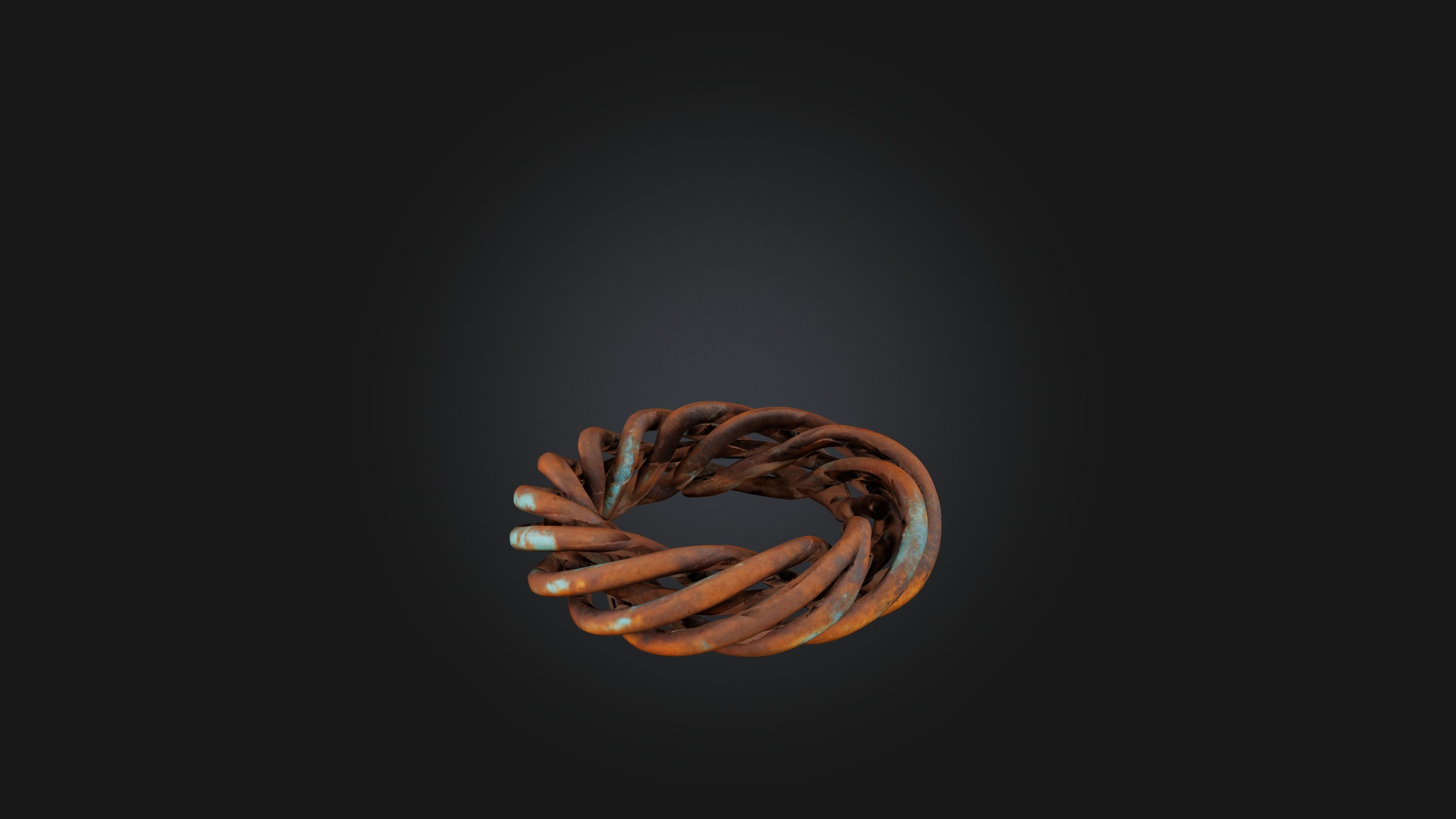 Rusted Metal Wire Low-poly 3D model_5