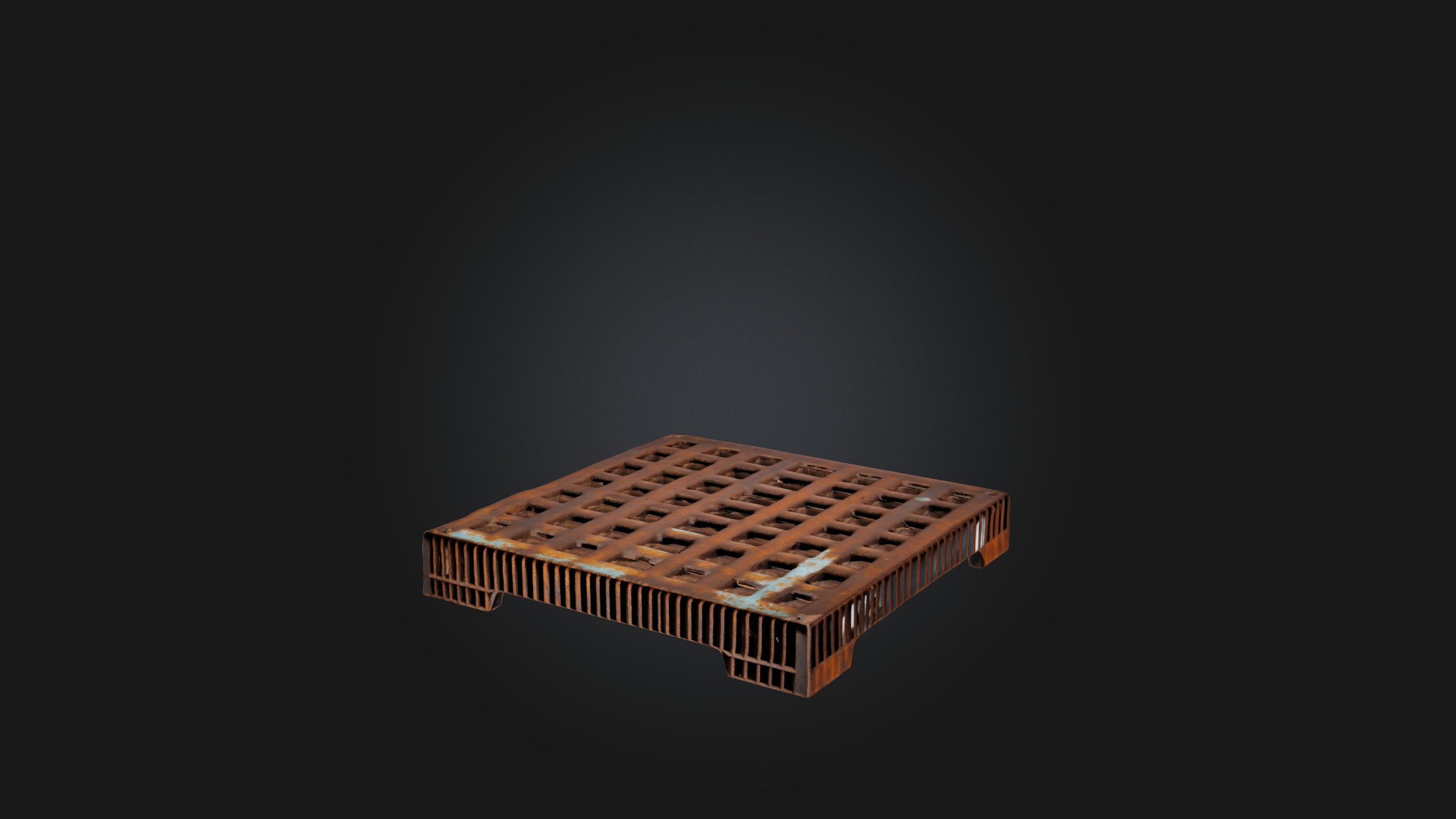 Rusted Metal Grate Low-poly 3D model_1