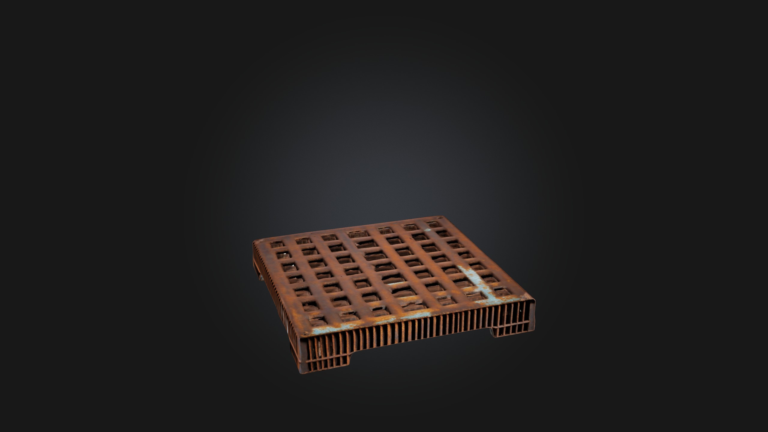 Rusted Metal Grate Low-poly 3D model_4