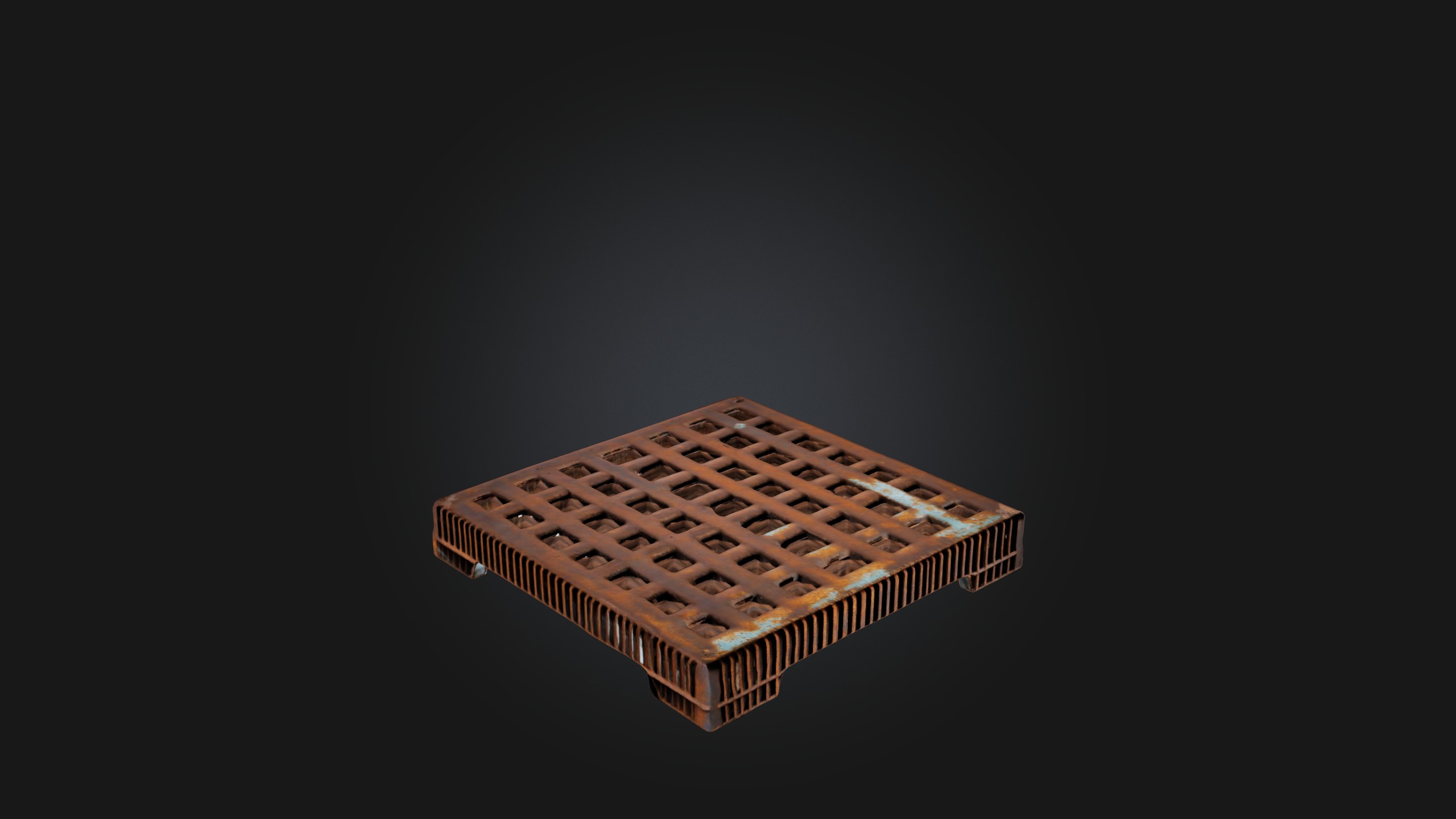 Rusted Metal Grate Low-poly 3D model_5