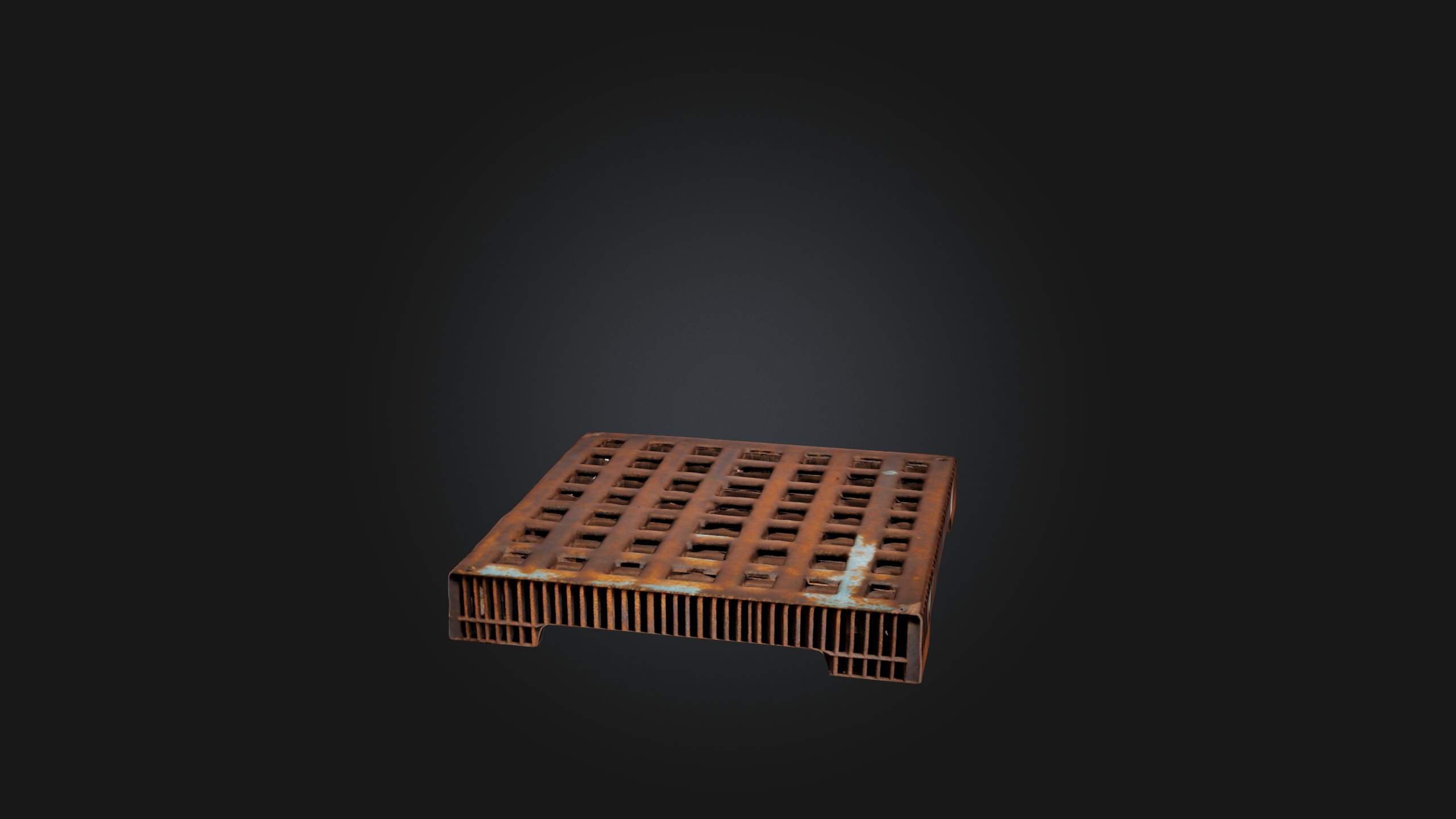 Rusted Metal Grate Low-poly 3D model_2