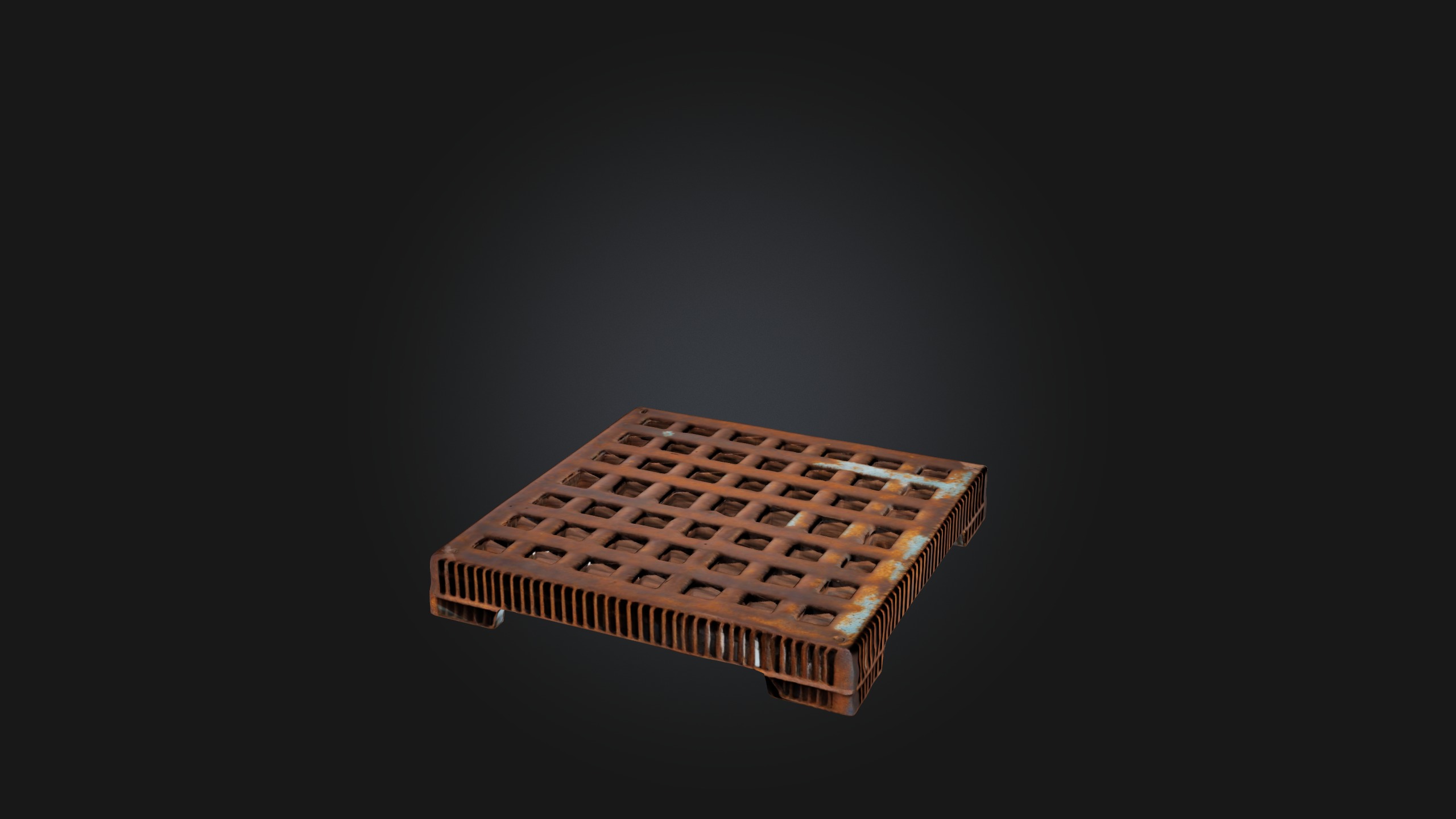 Rusted Metal Grate Low-poly 3D model_6