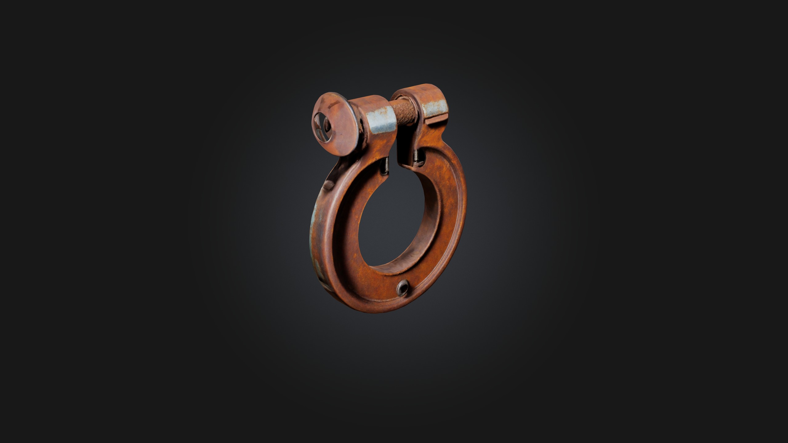 Rusted Metal Clamp Low-poly 3D model_5
