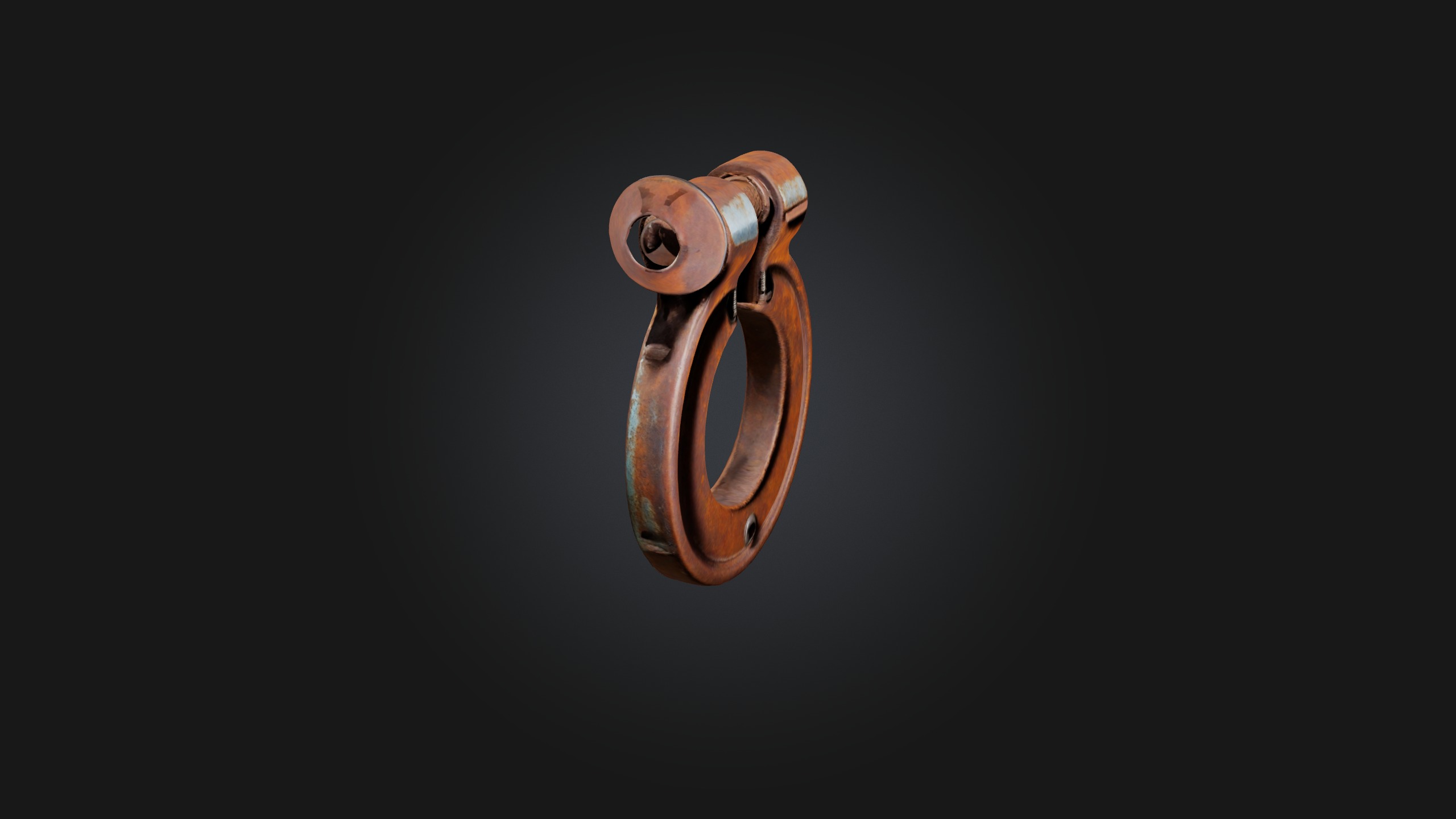 Rusted Metal Clamp Low-poly 3D model_6
