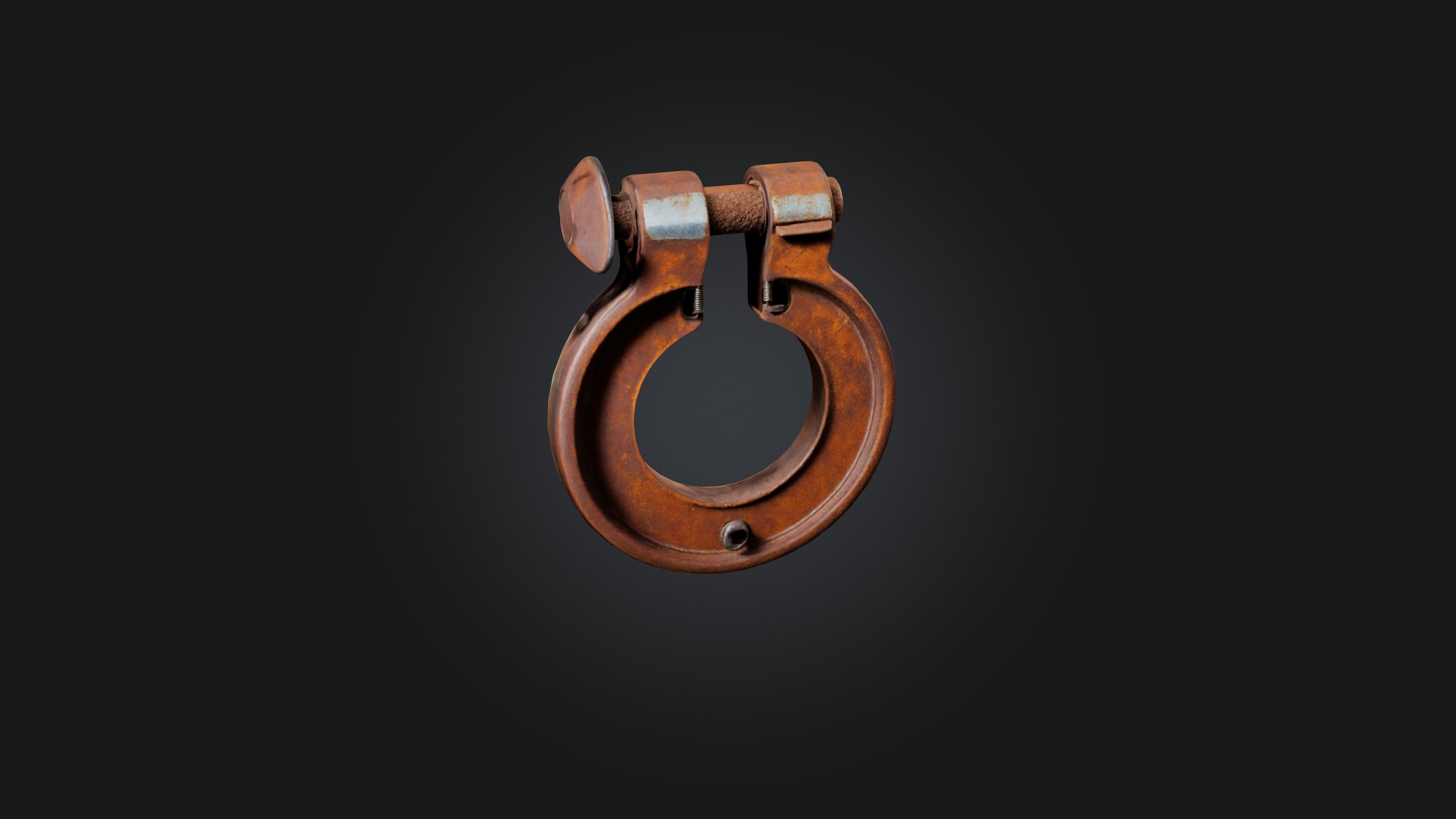 Rusted Metal Clamp Low-poly 3D model_4