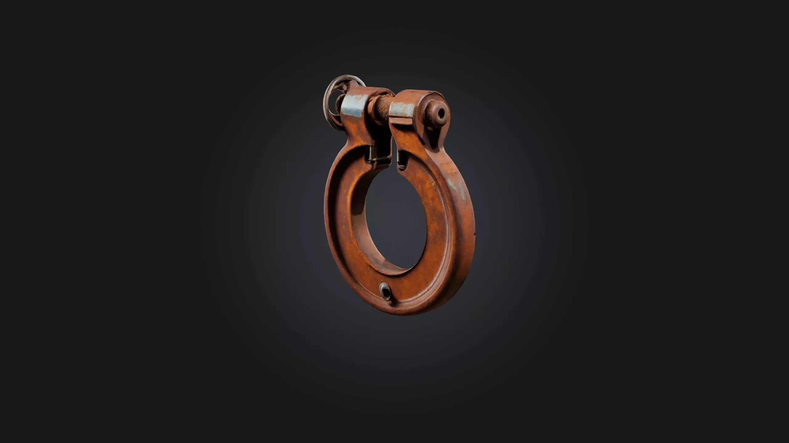 Rusted Metal Clamp Low-poly 3D model_0