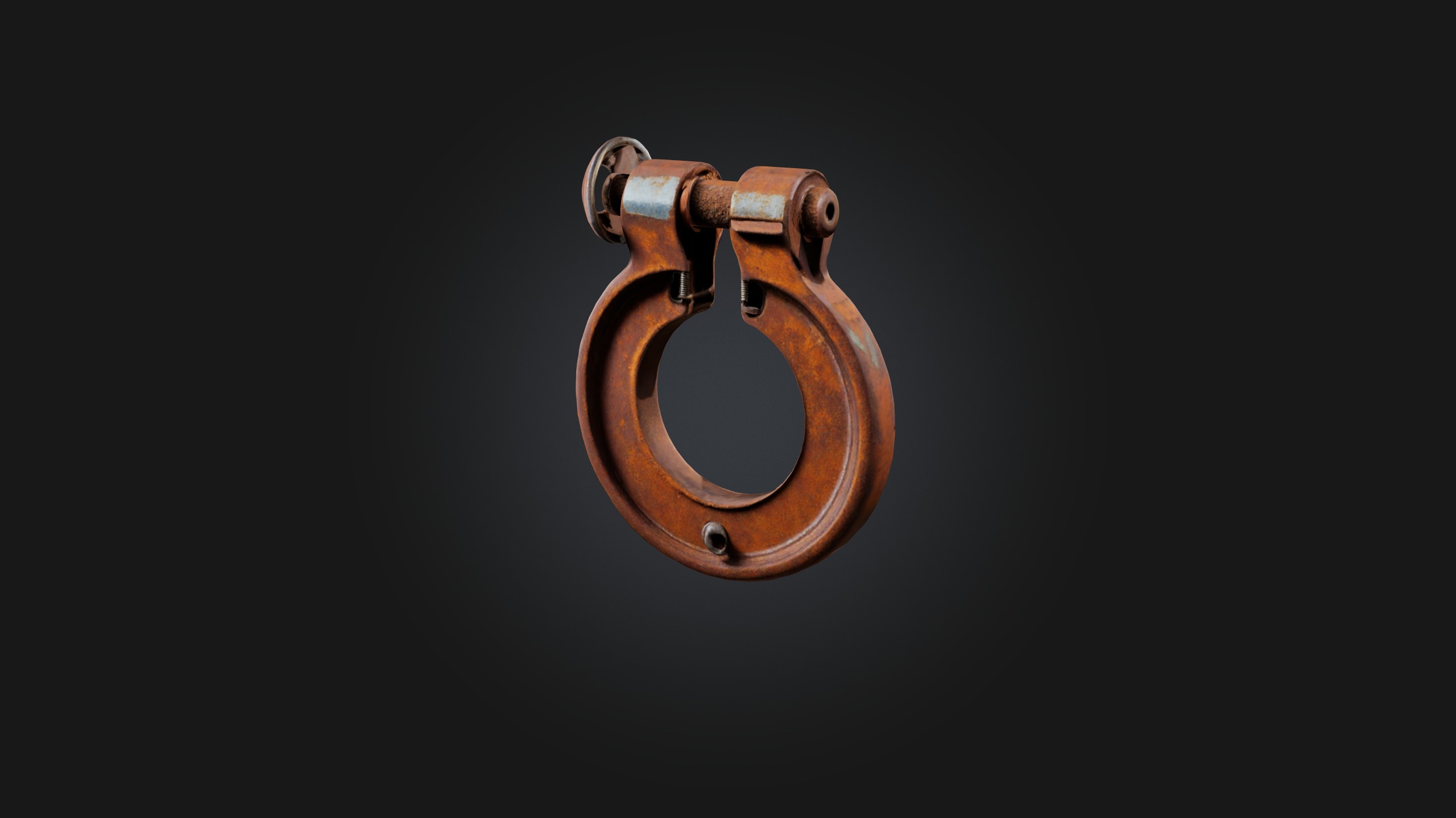 Rusted Metal Clamp Low-poly 3D model_1
