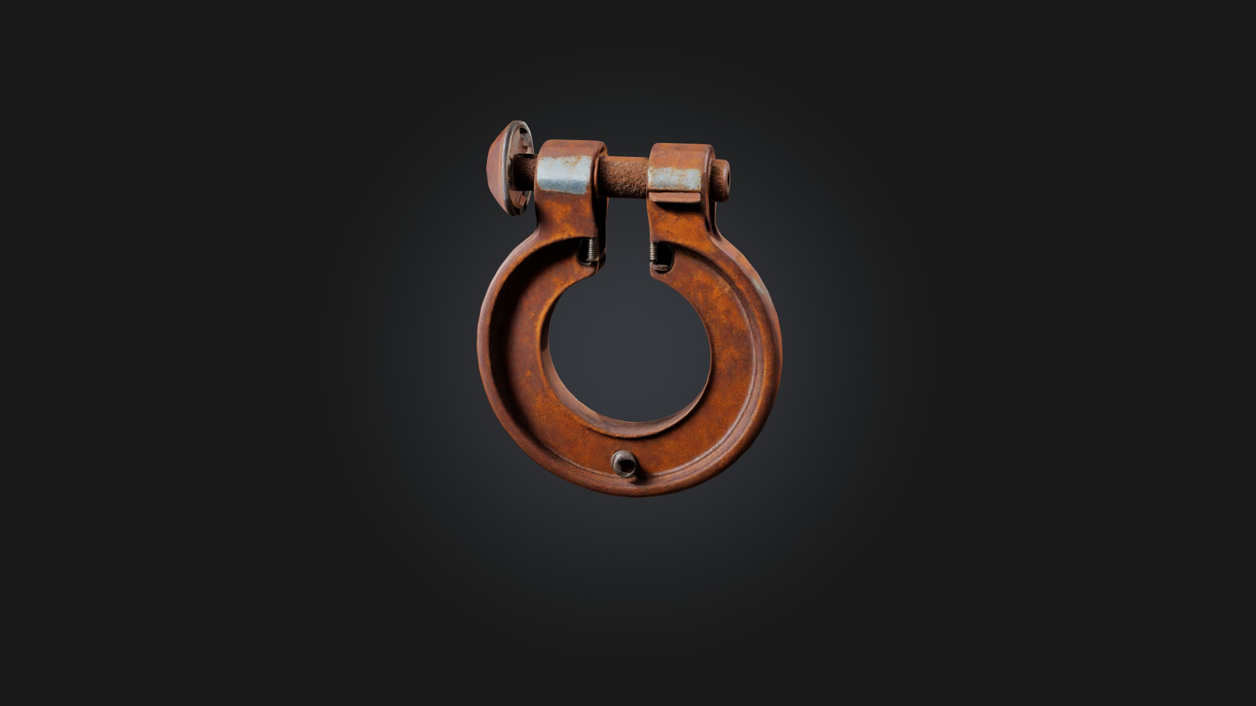 Rusted Metal Clamp Low-poly 3D model_2