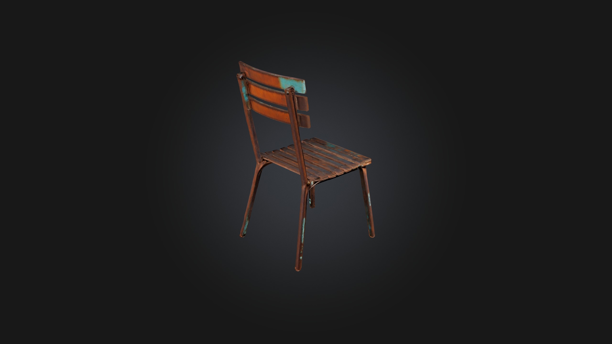 Rusted Metal Chair Low-poly 3D model_5