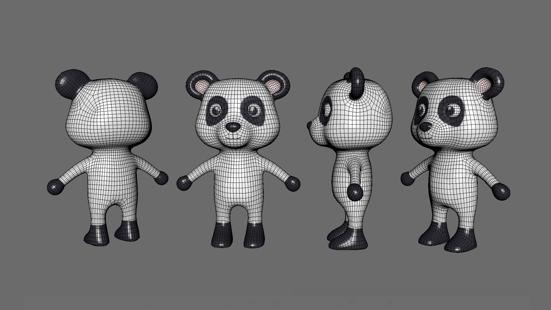 High-Quality 3D Cute Panda for Games  Low-poly 3D model_10