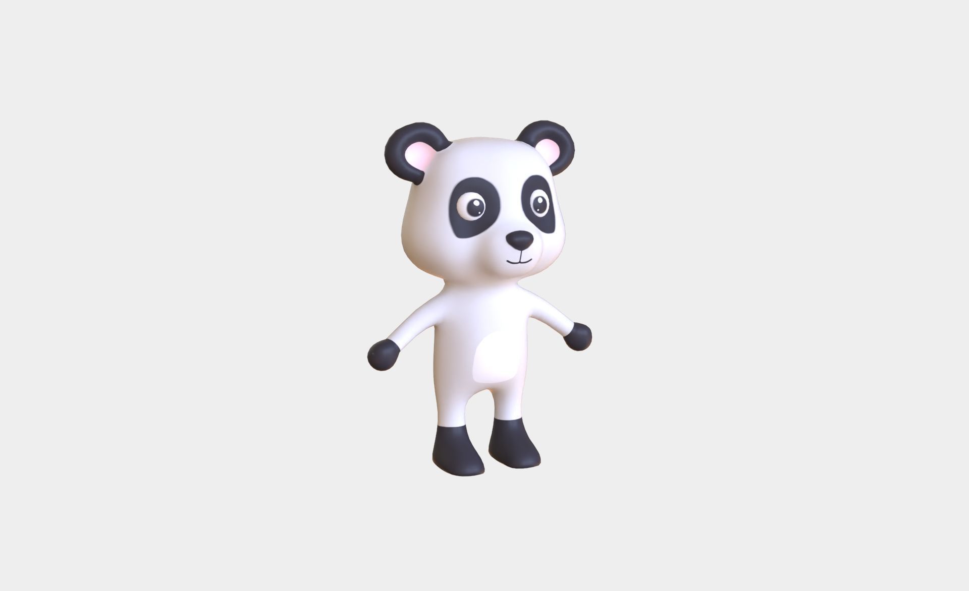 High-Quality 3D Cute Panda for Games  Low-poly 3D model_6