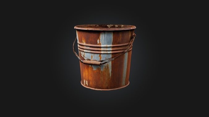 Rusted Metal Bucket Low-poly 3D model