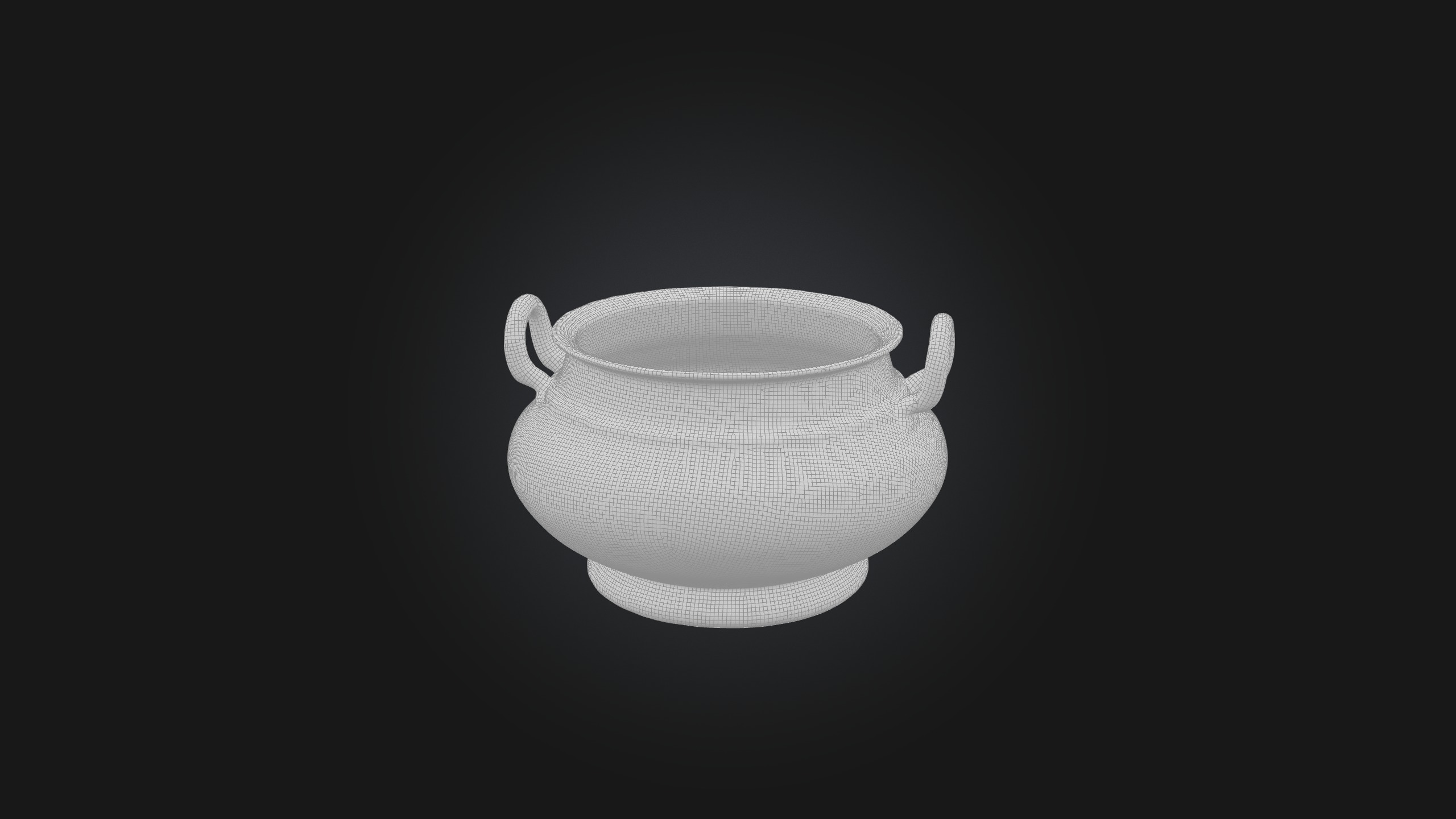 Rusted Iron Pot Low-poly 3D model_3