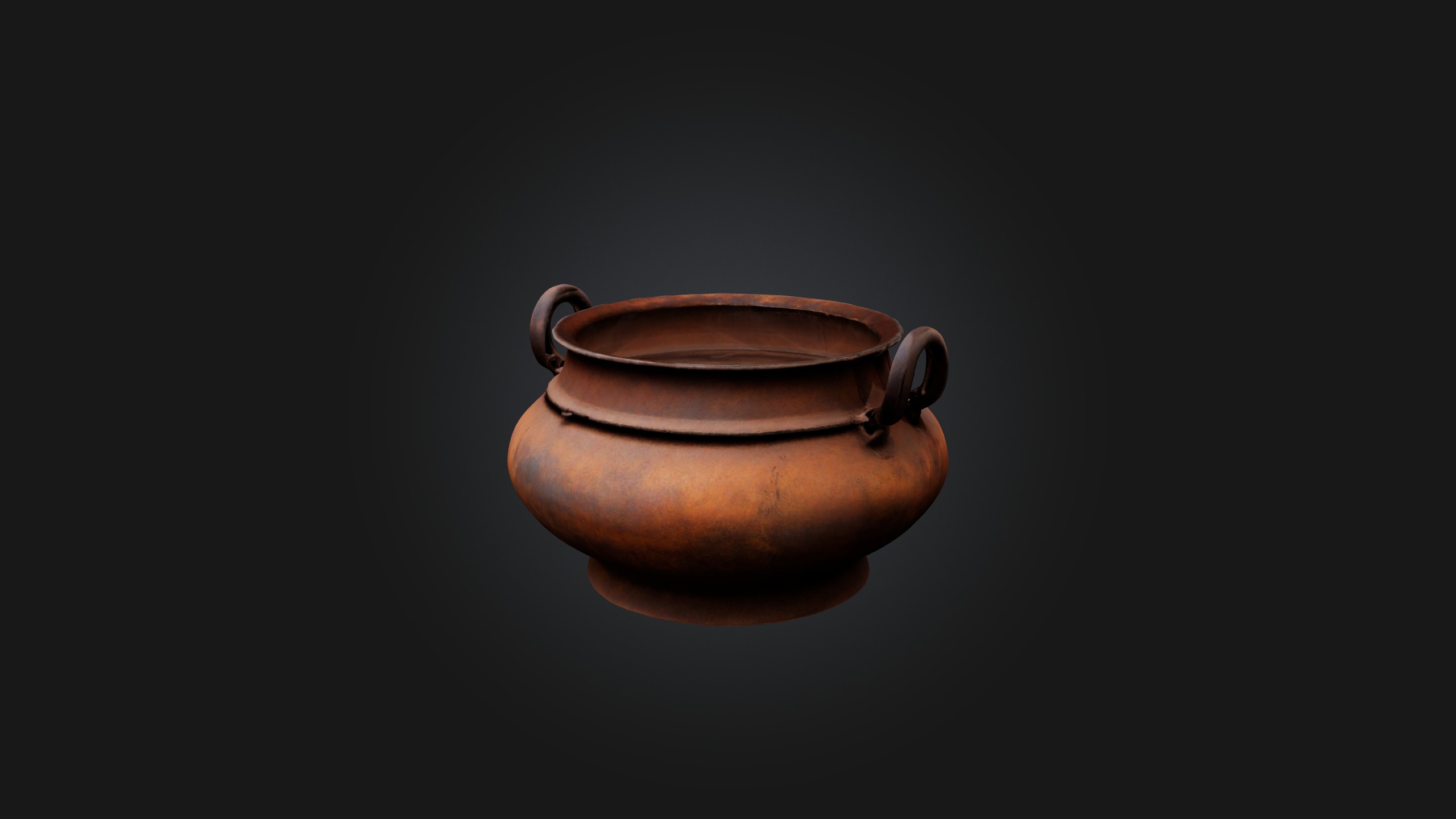 Rusted Iron Pot Low-poly 3D model_1