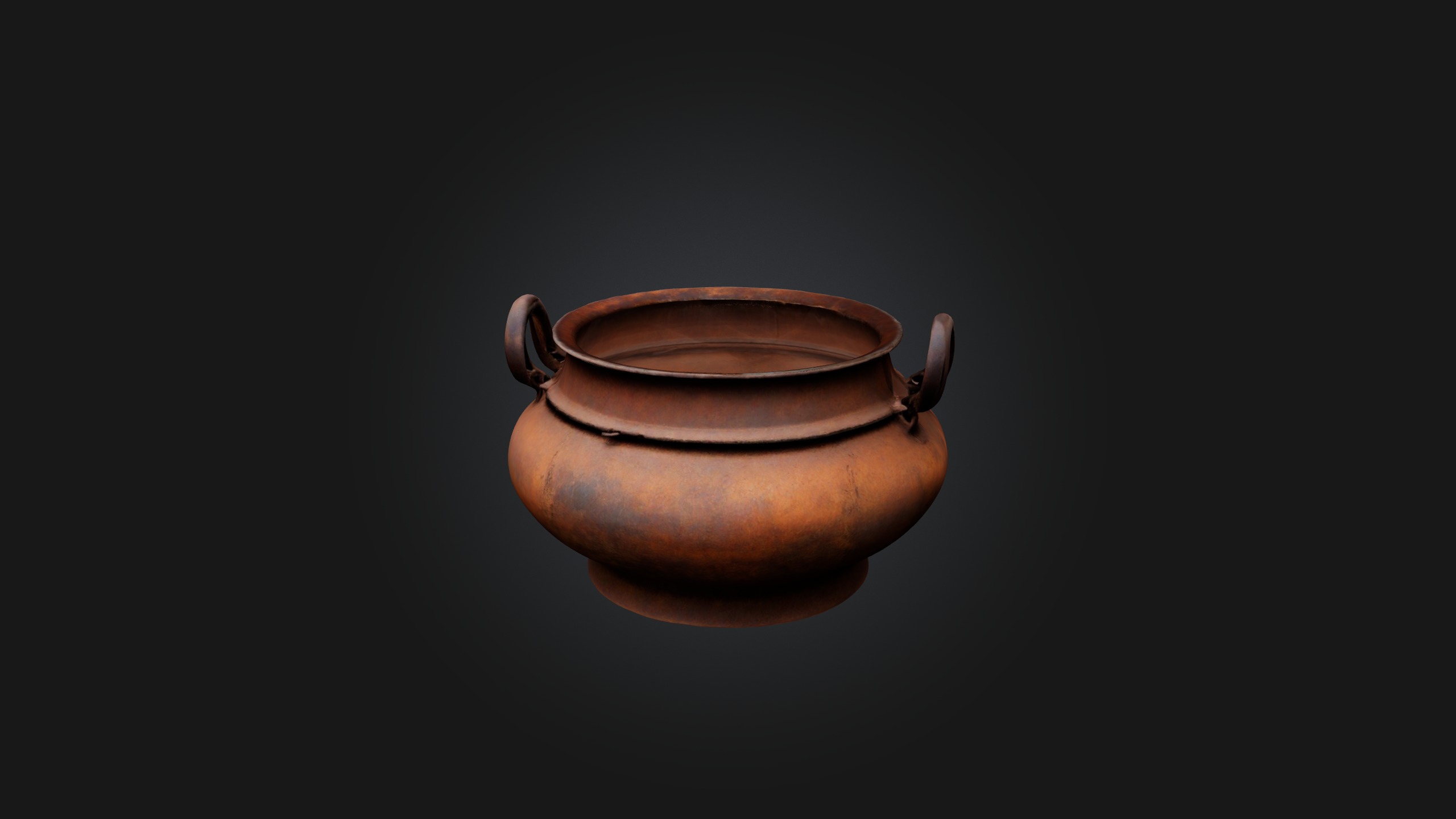 Rusted Iron Pot Low-poly 3D model_2