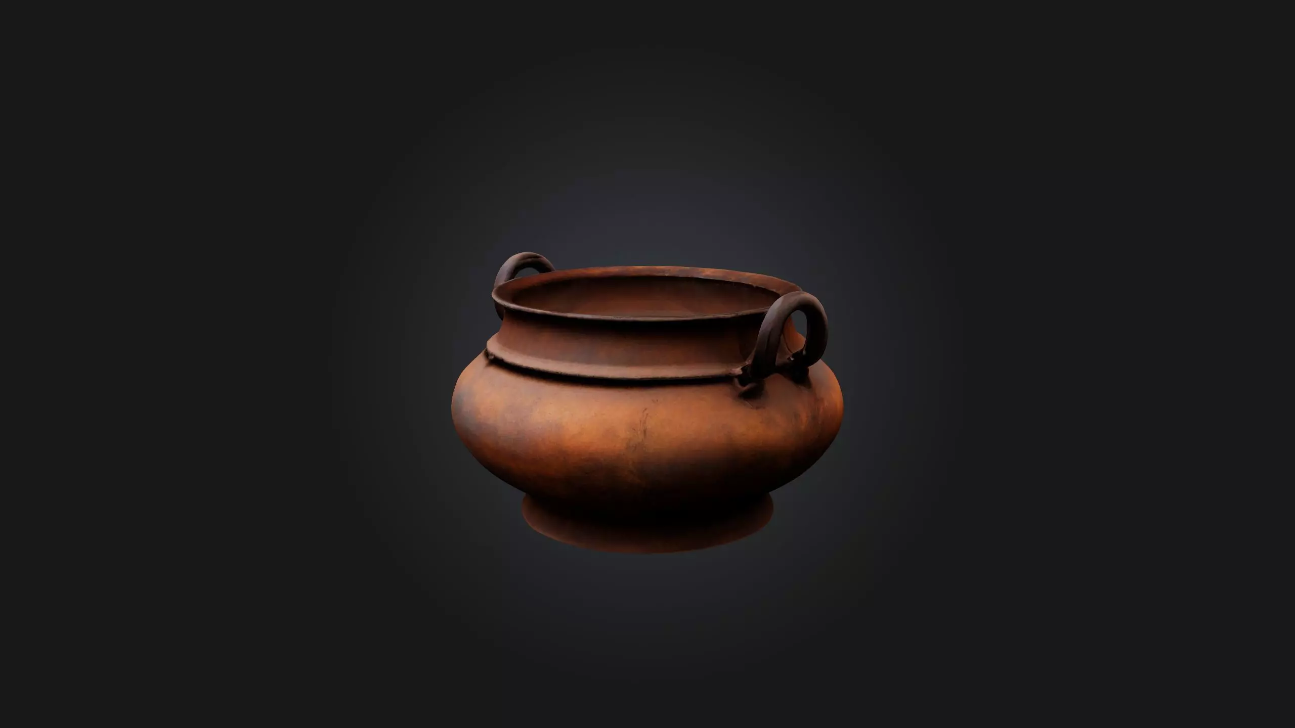 Rusted Iron Pot Low-poly 3D model_0