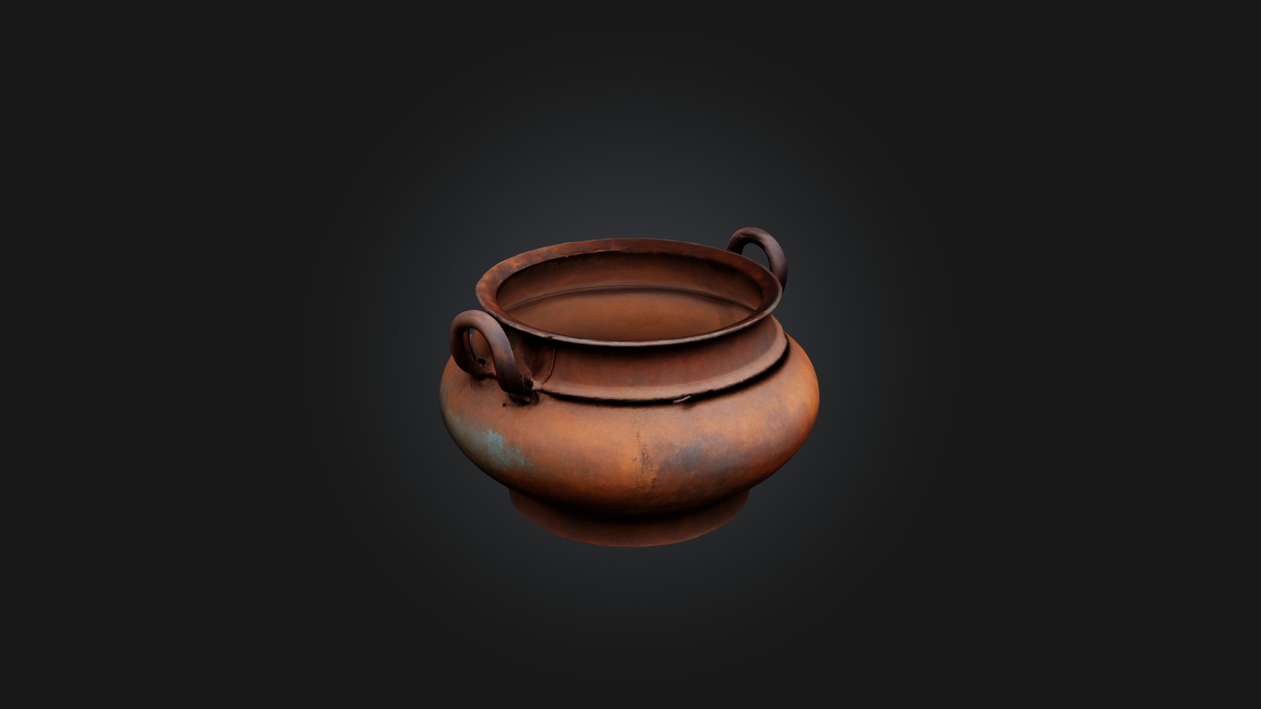 Rusted Iron Pot Low-poly 3D model_5