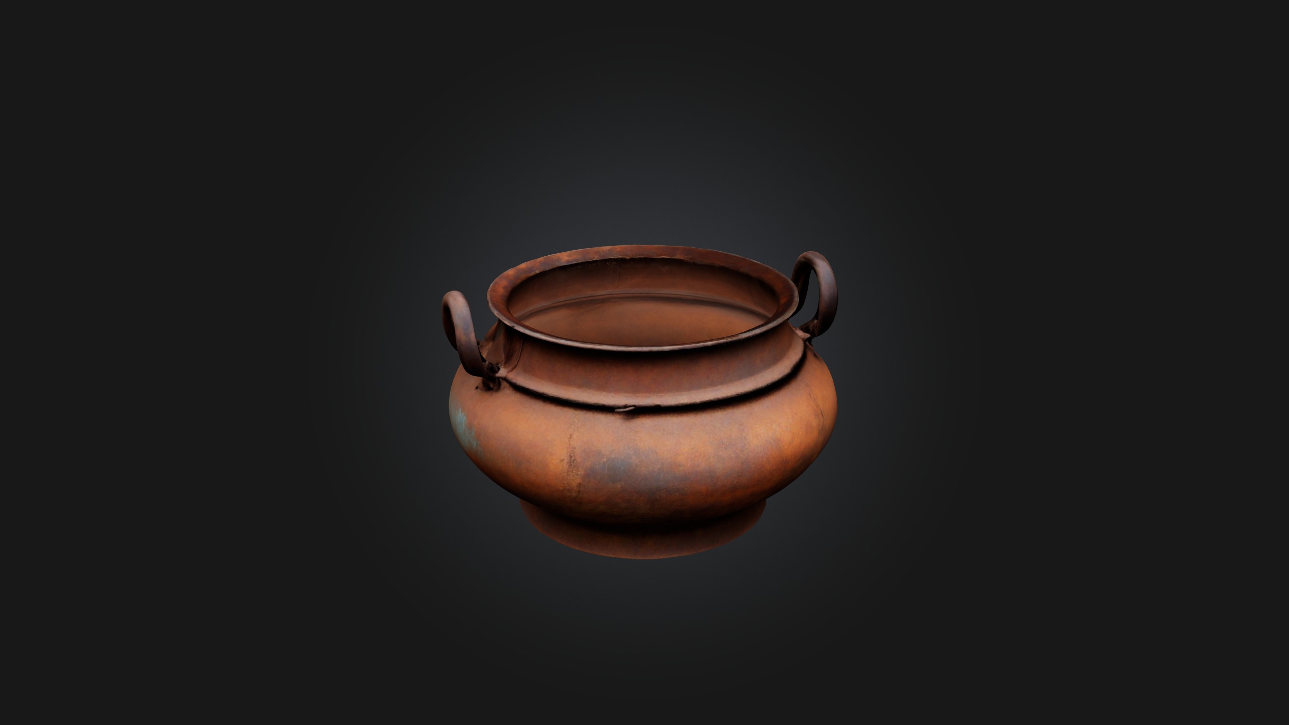 Rusted Iron Pot Low-poly 3D model_4