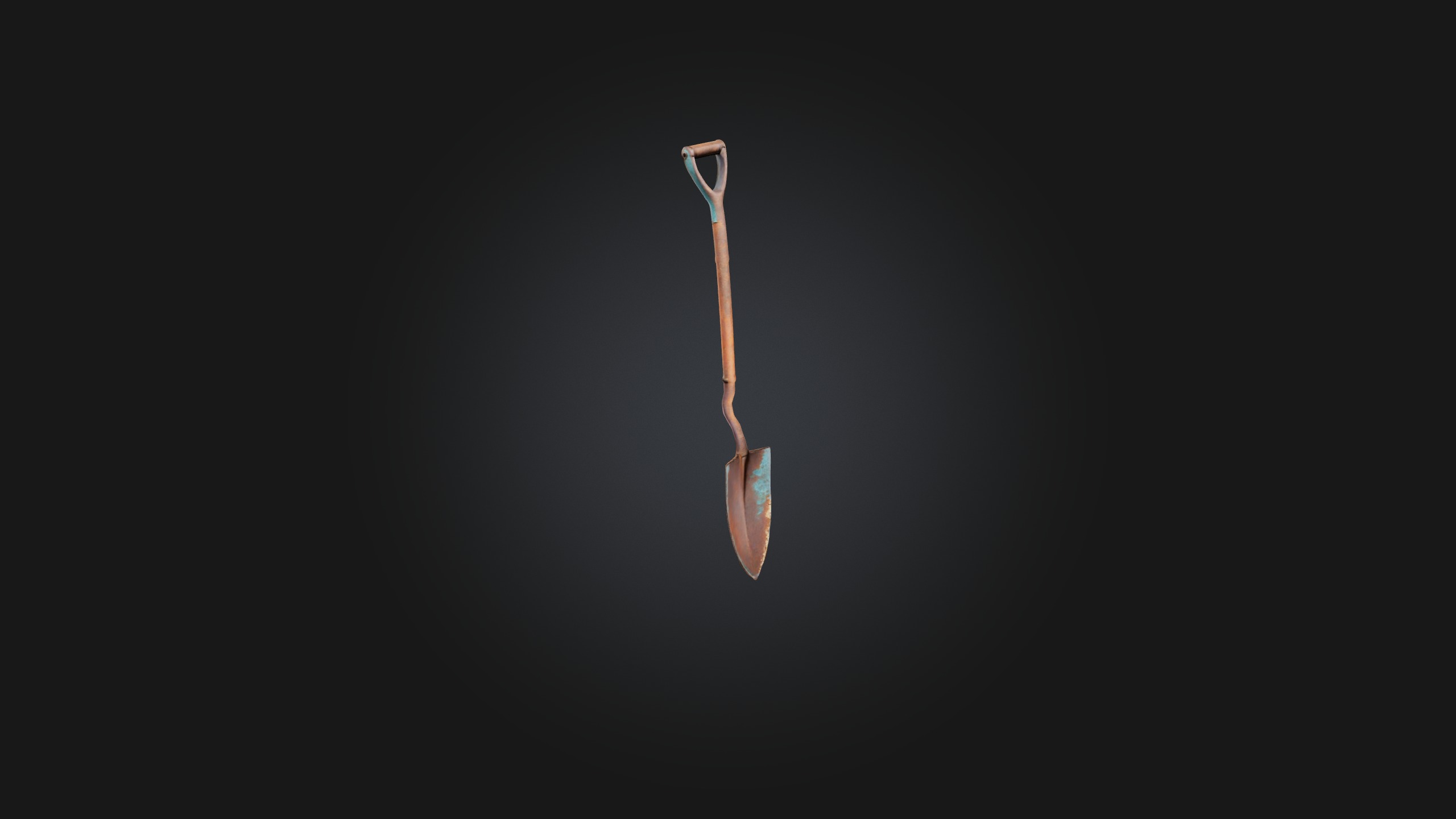 Rusted Garden Hoe Low-poly 3D model_5