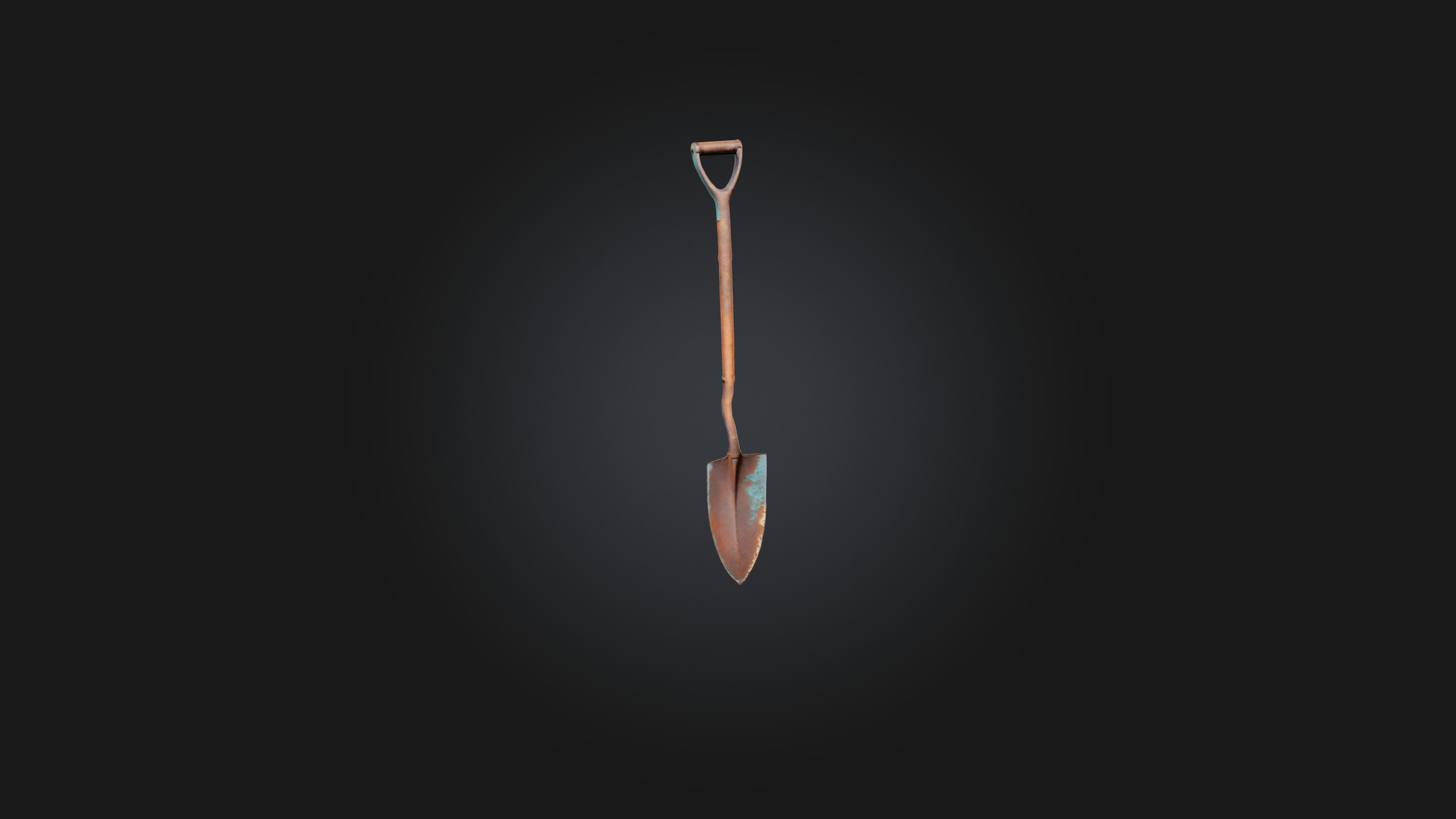 Rusted Garden Hoe Low-poly 3D model_4