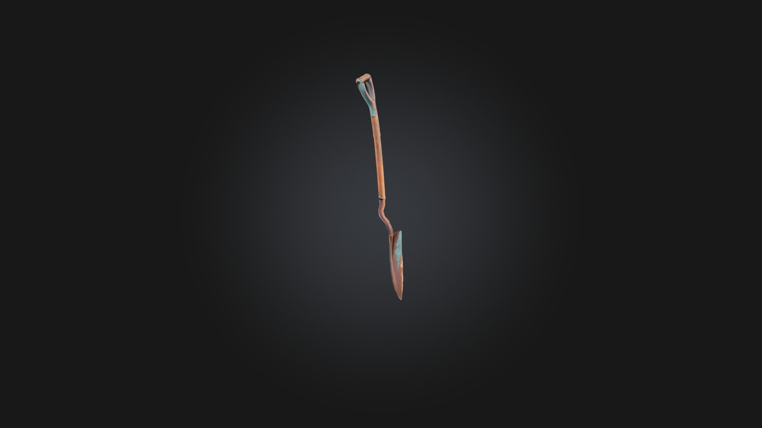 Rusted Garden Hoe Low-poly 3D model_6