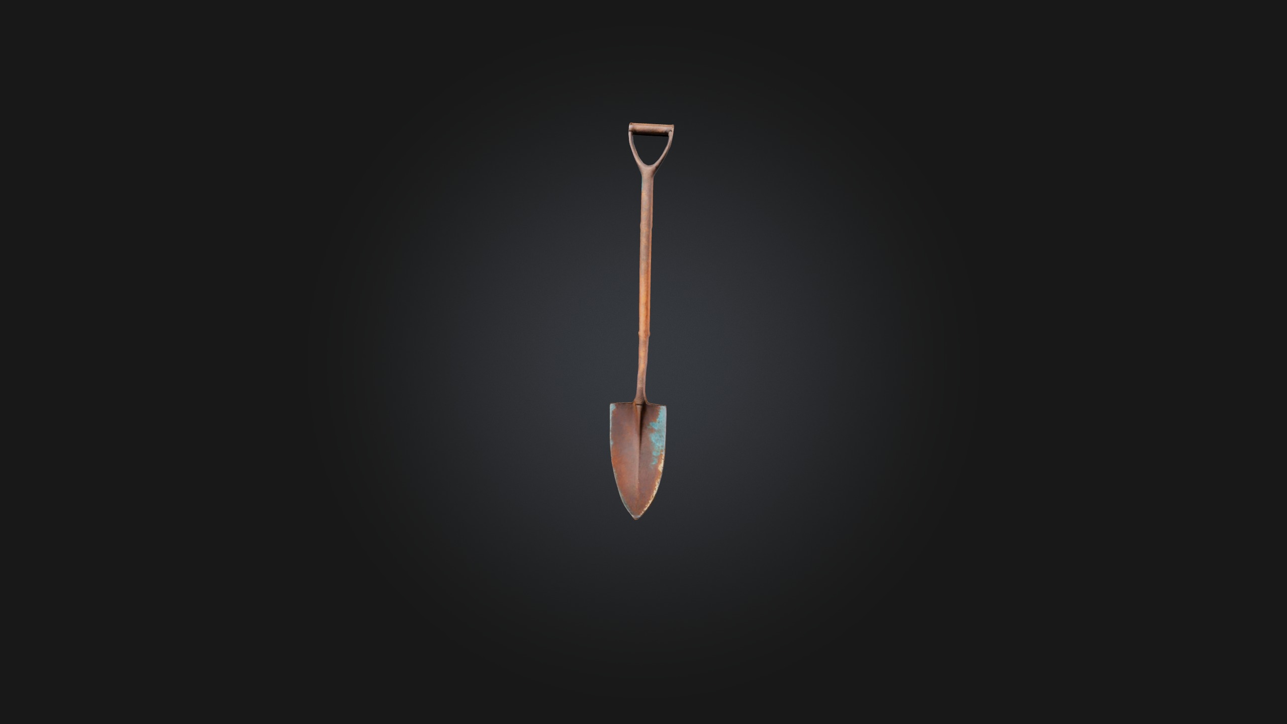 Rusted Garden Hoe Low-poly 3D model_2