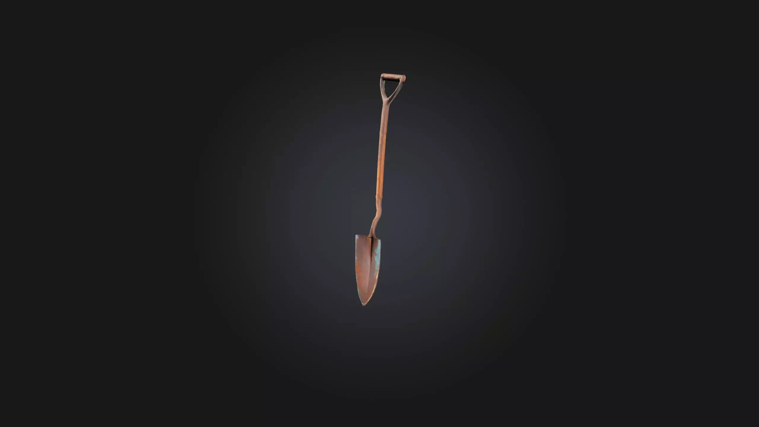 Rusted Garden Hoe Low-poly 3D model_0