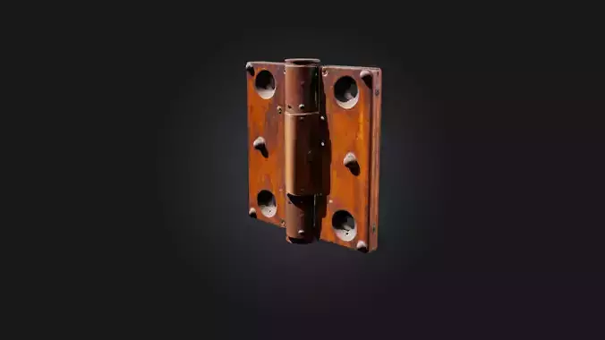 Rusted Door Hinge Low-poly 3D model