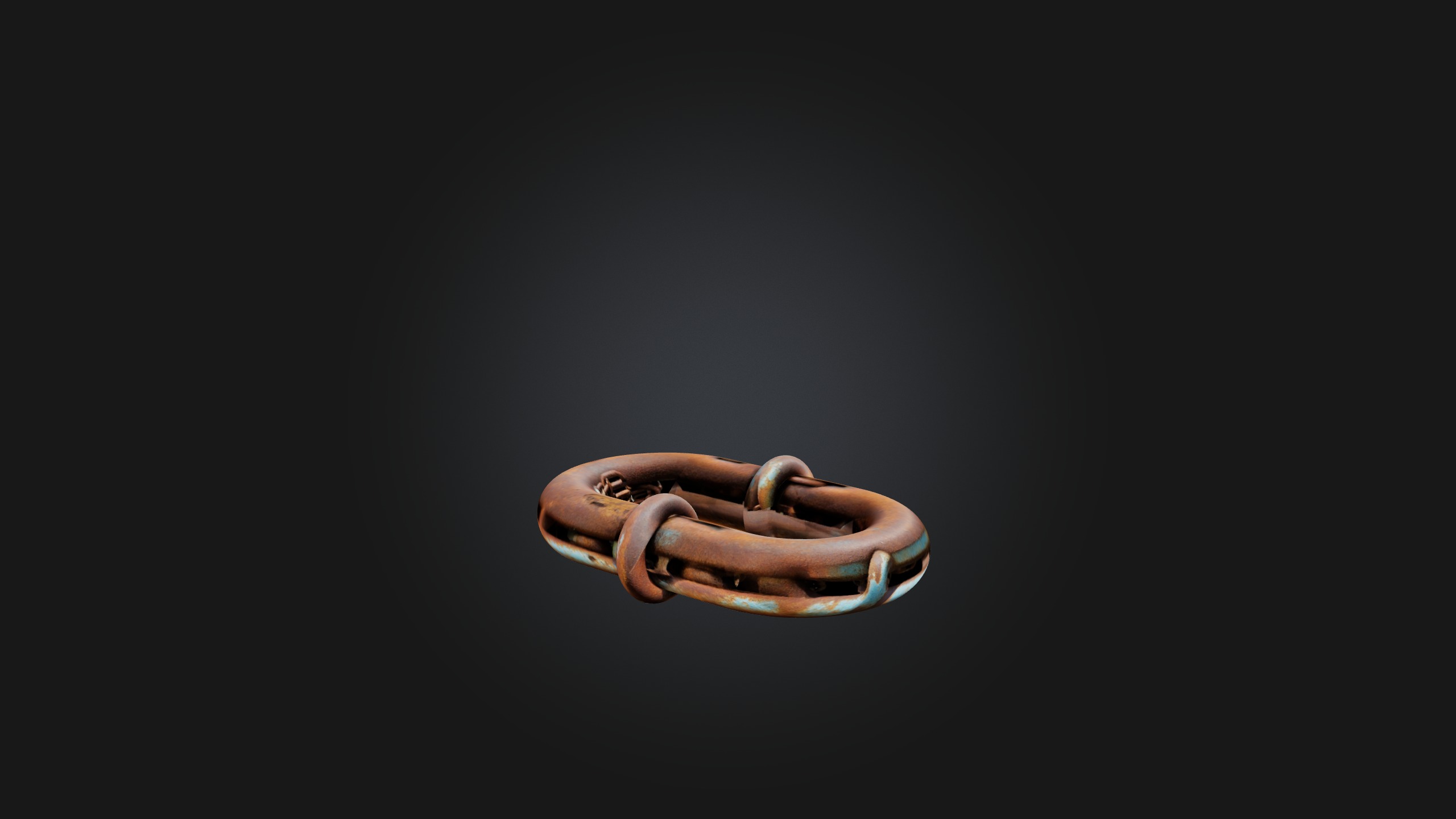 Rusted Chain Link Low-poly 3D model_6