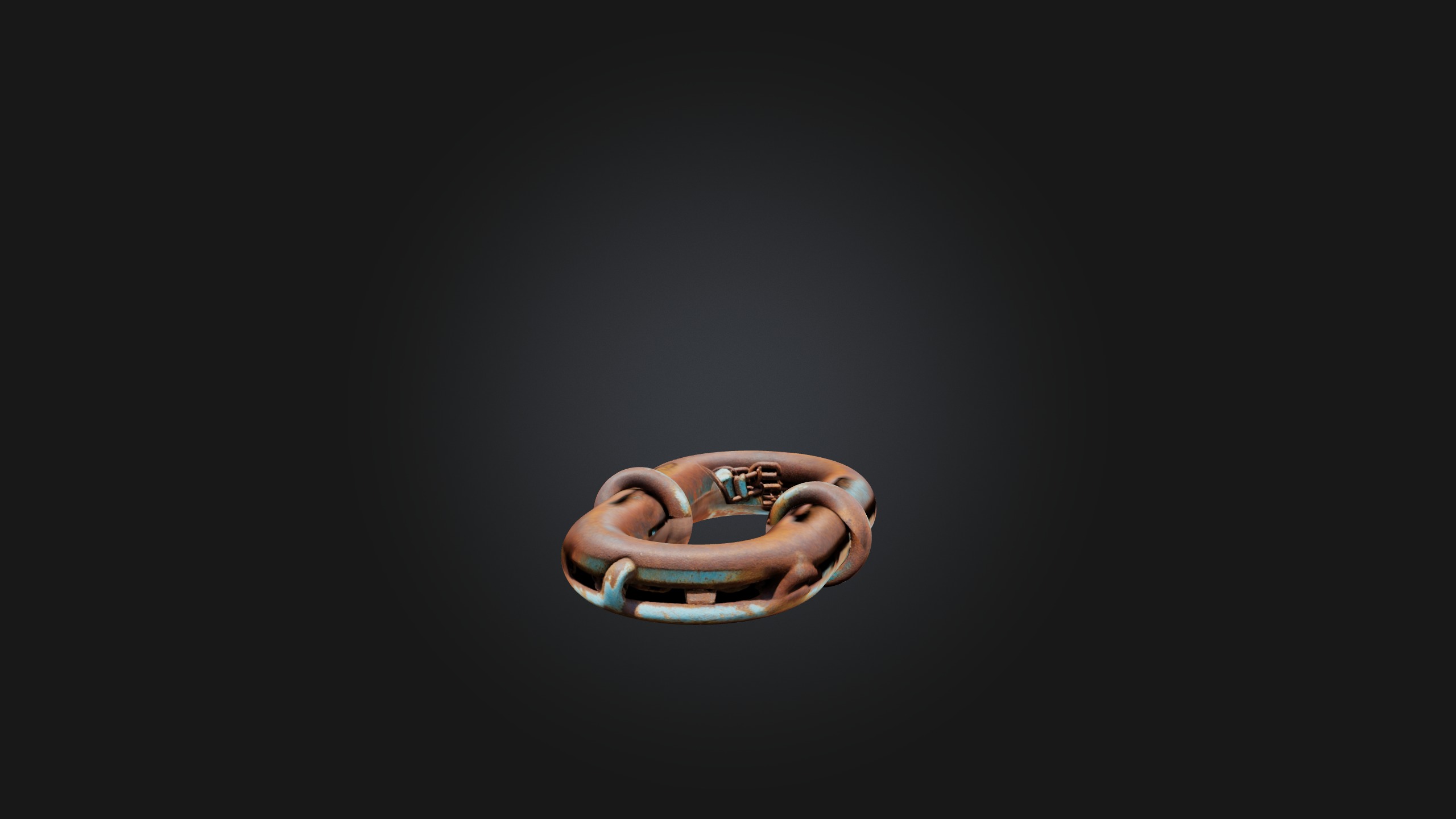 Rusted Chain Link Low-poly 3D model_3