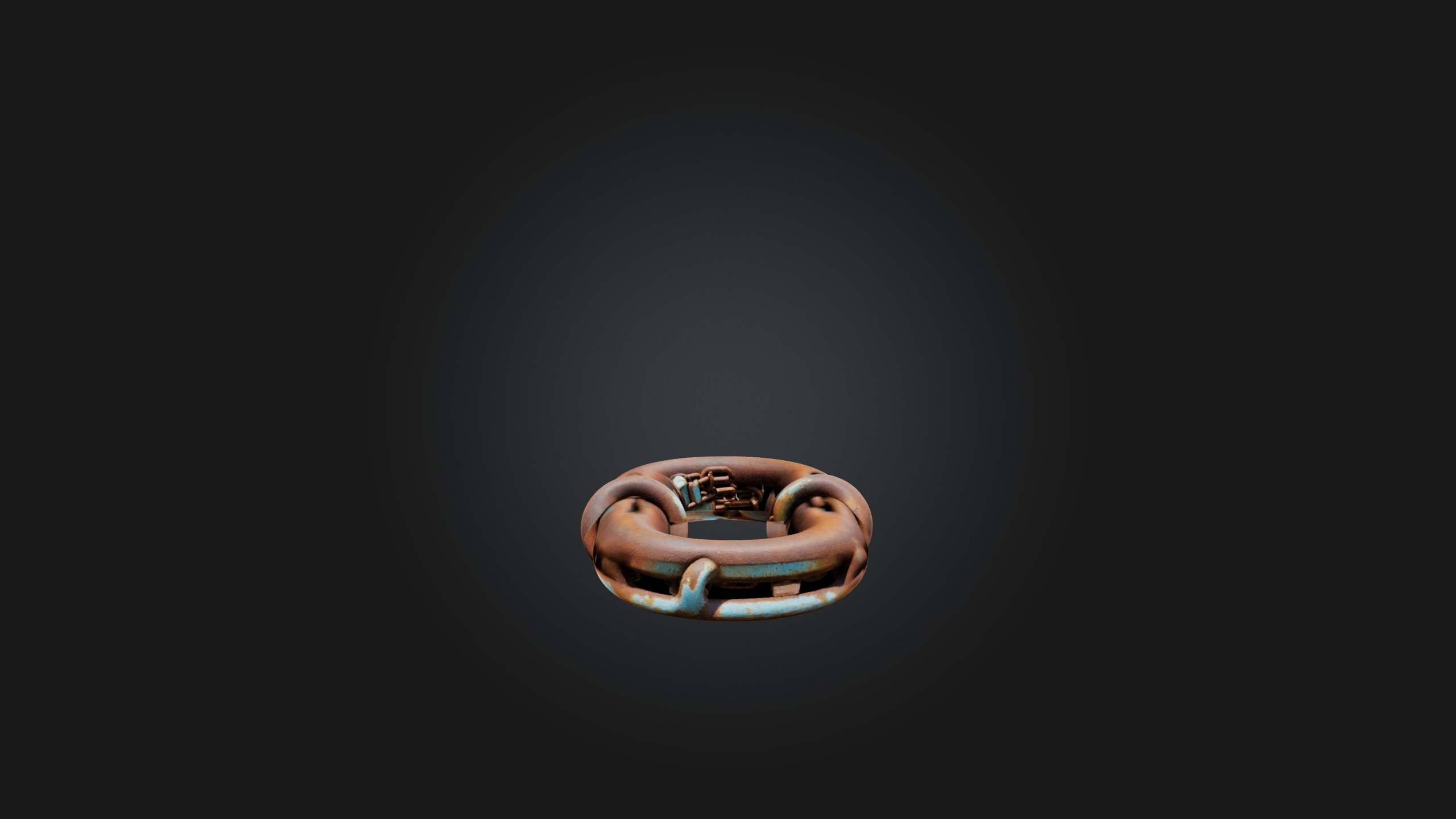 Rusted Chain Link Low-poly 3D model_4
