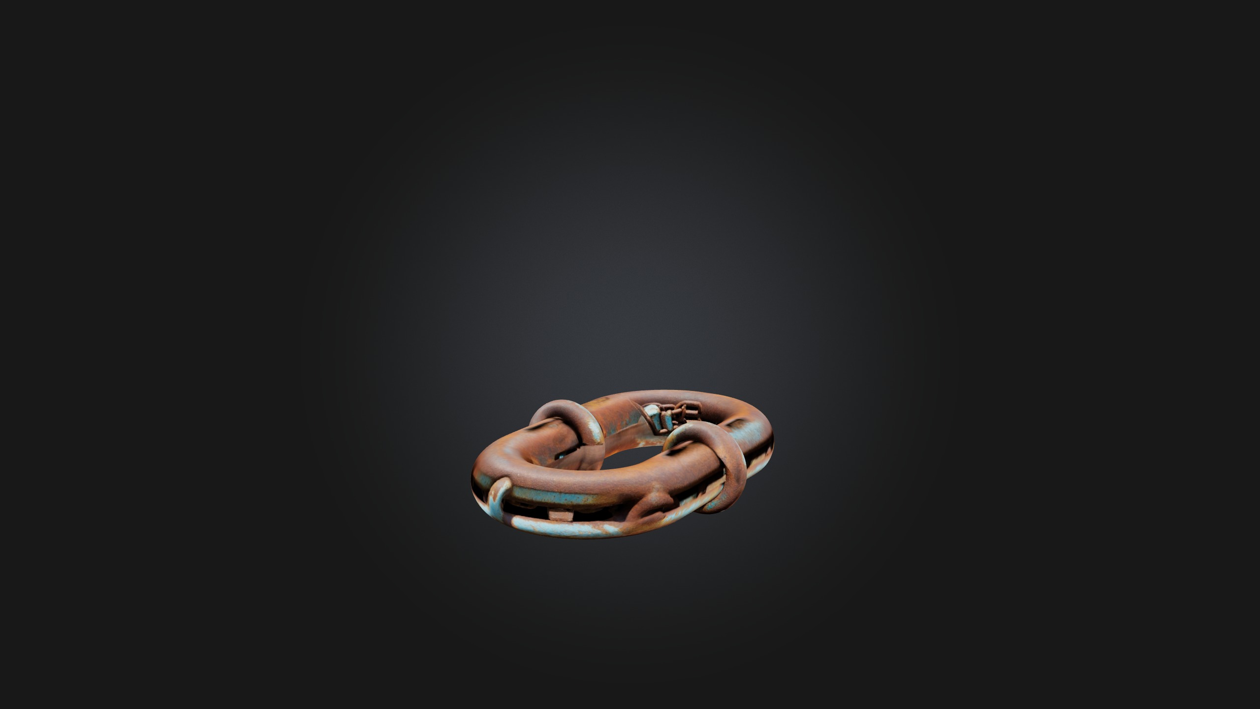 Rusted Chain Link Low-poly 3D model_1