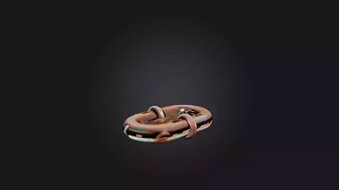 Rusted Chain Link Low-poly 3D model
