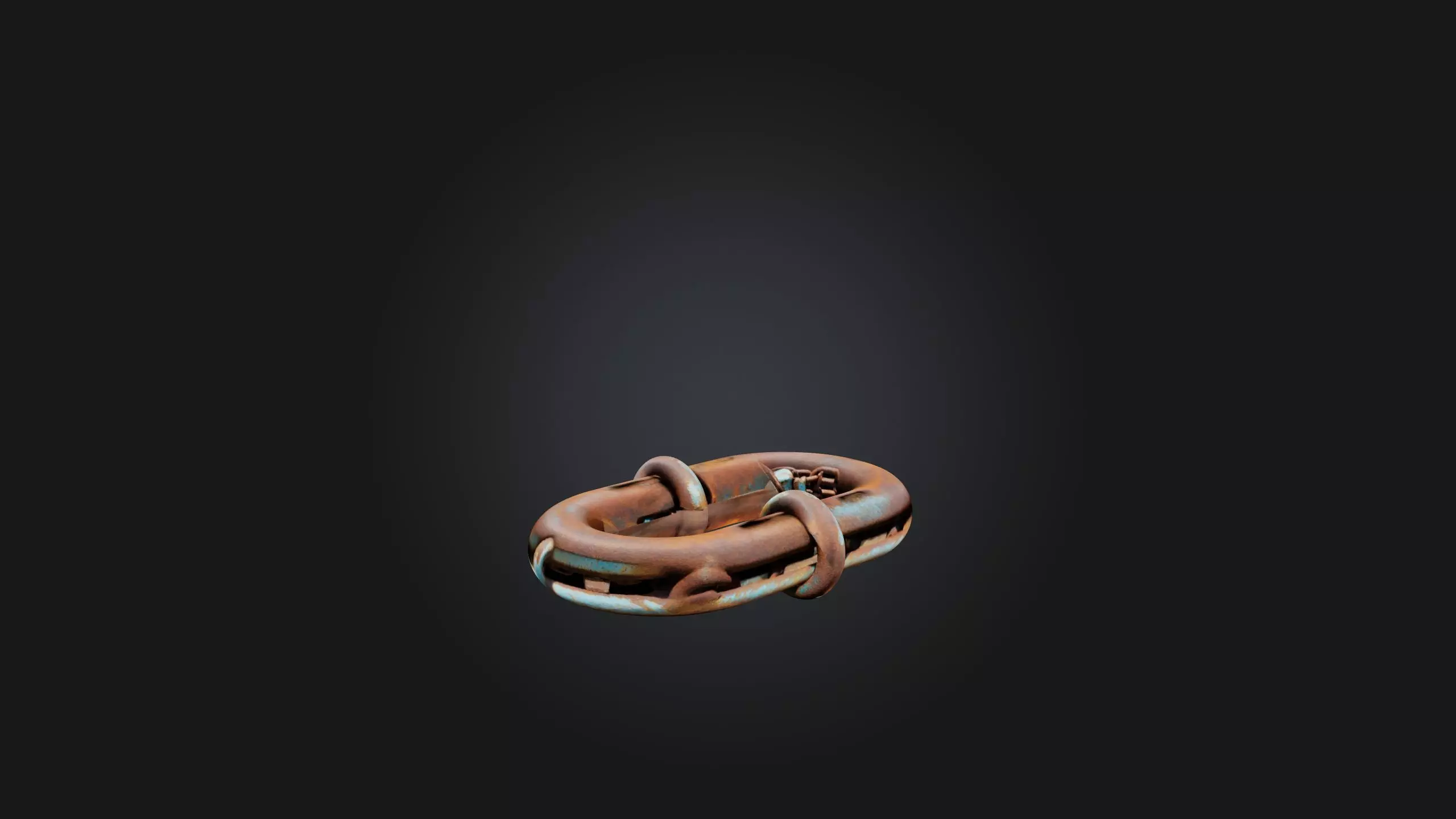 Rusted Chain Link Low-poly 3D model_0