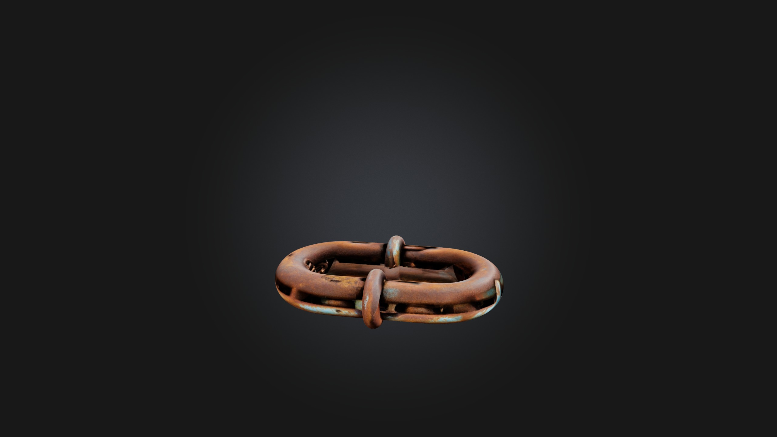 Rusted Chain Link Low-poly 3D model_7