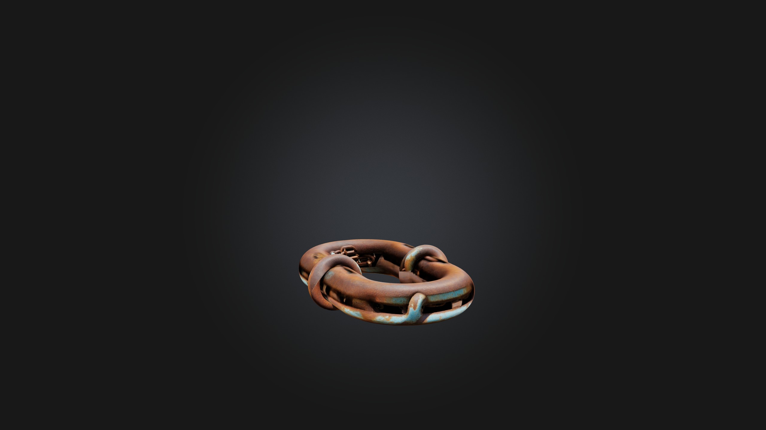 Rusted Chain Link Low-poly 3D model_5