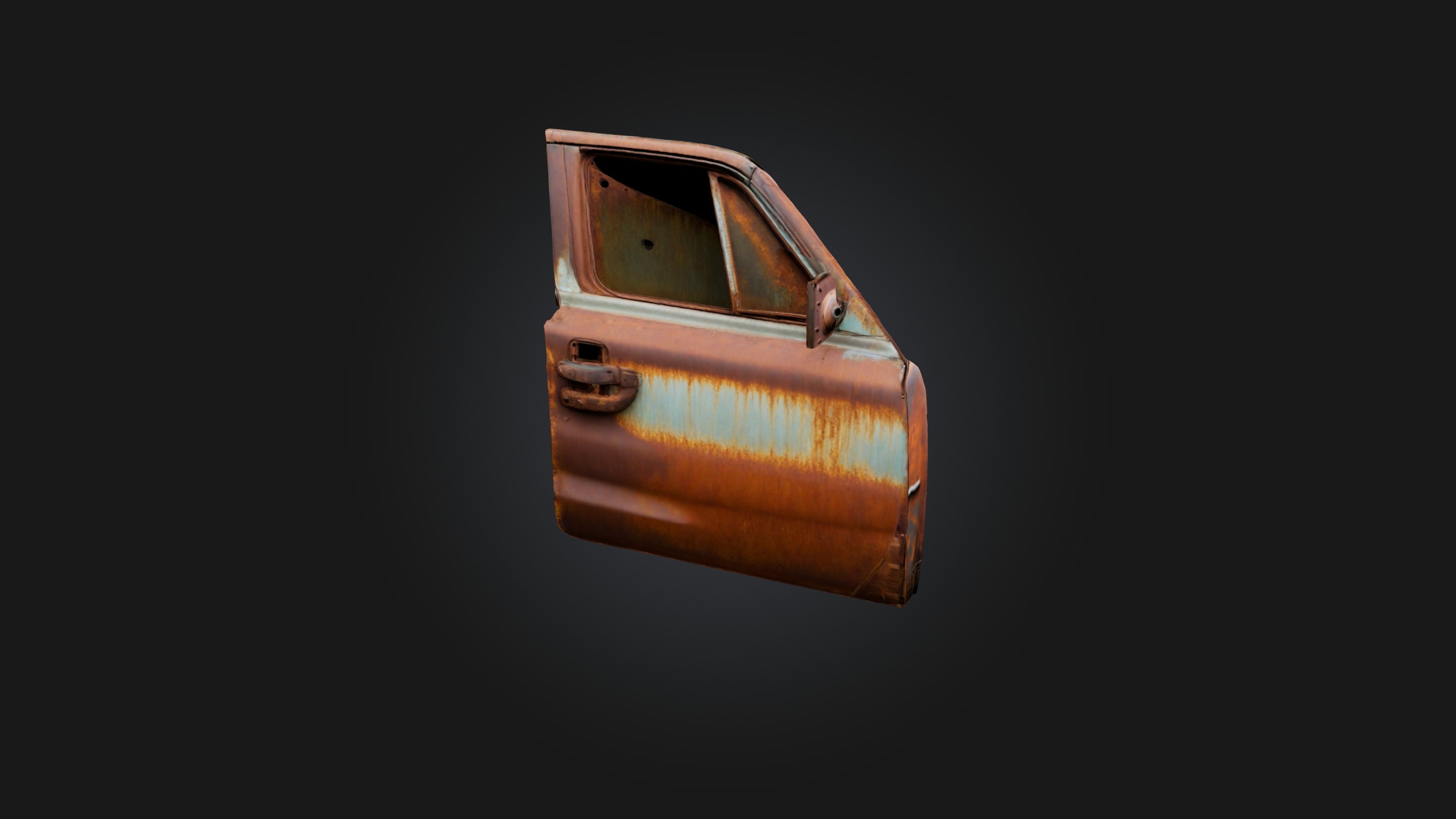 Rusted Car Door Low-poly 3D model_6