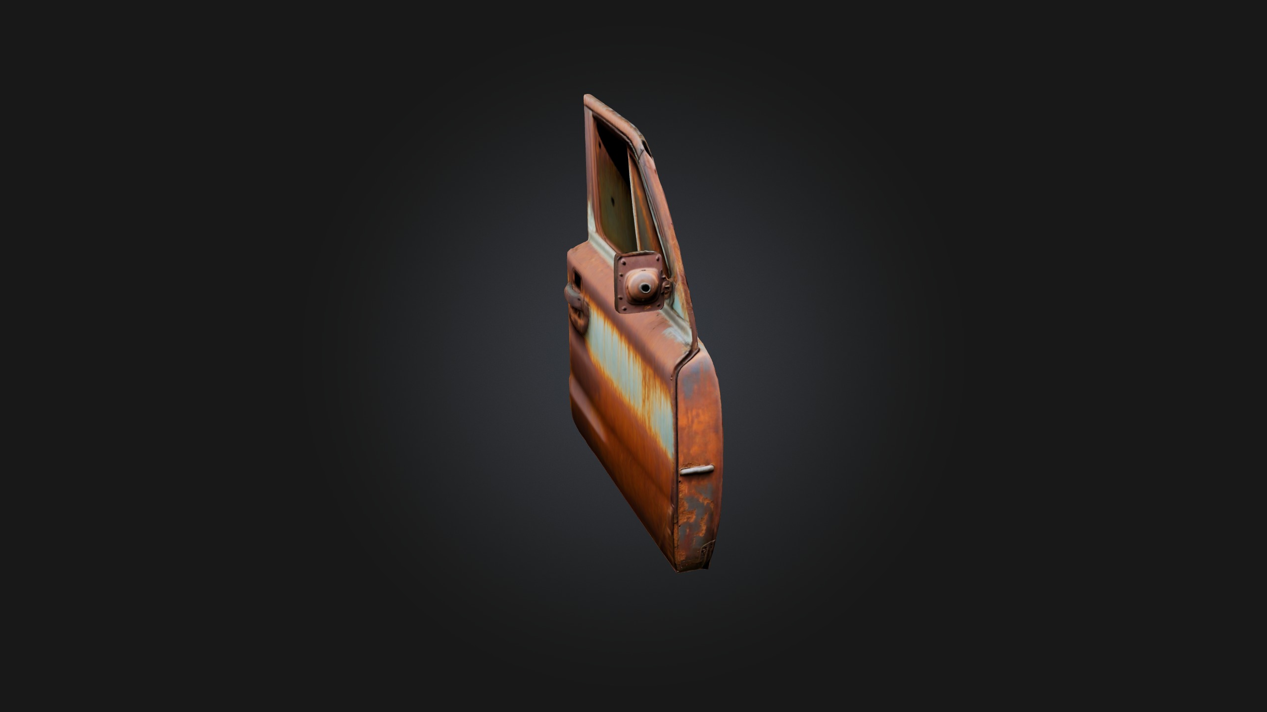 Rusted Car Door Low-poly 3D model_4