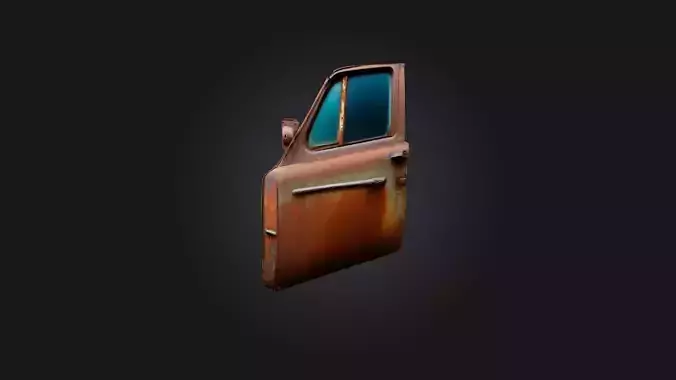 Rusted Car Door Low-poly 3D model