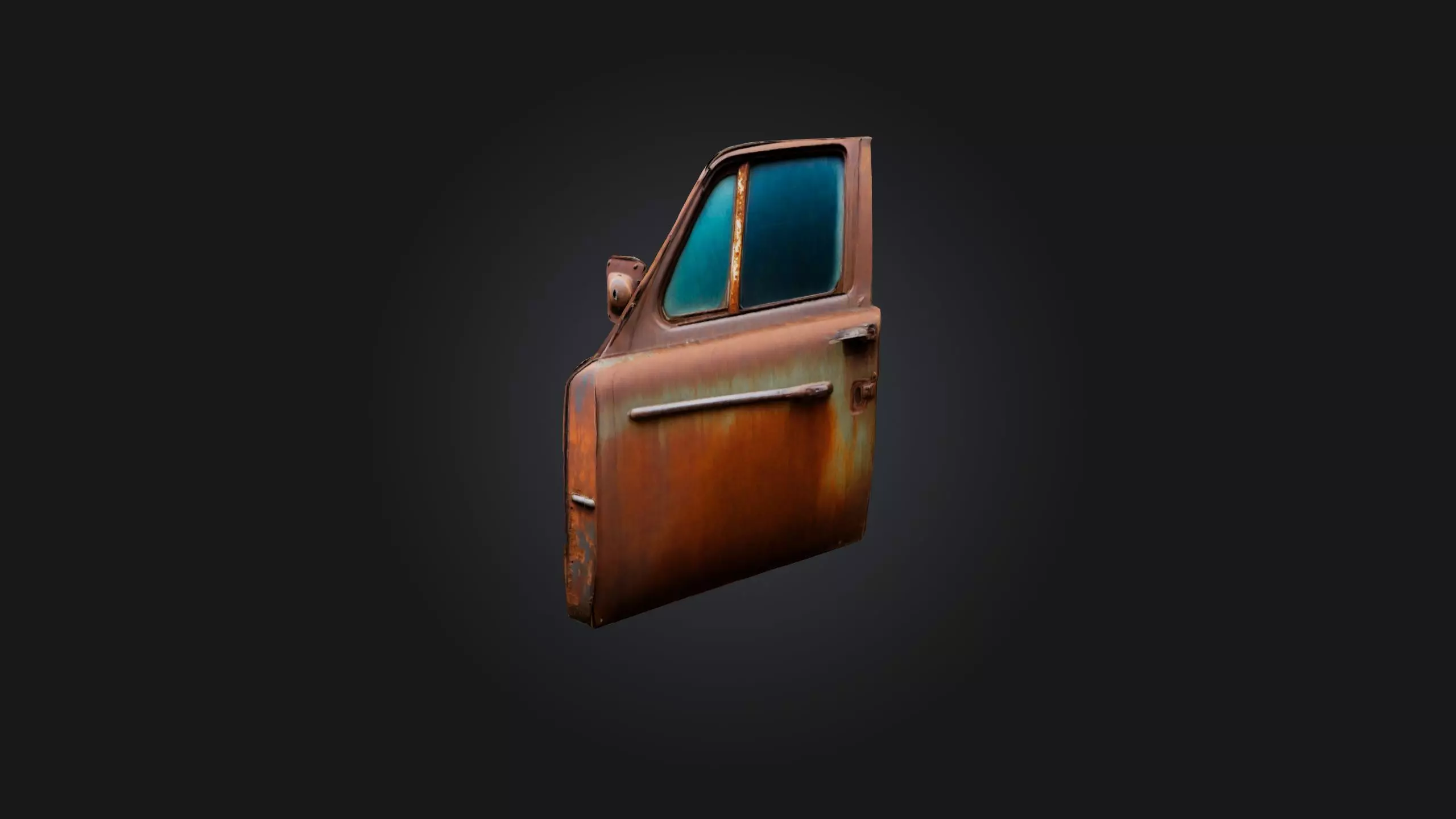 Rusted Car Door Low-poly 3D model_0