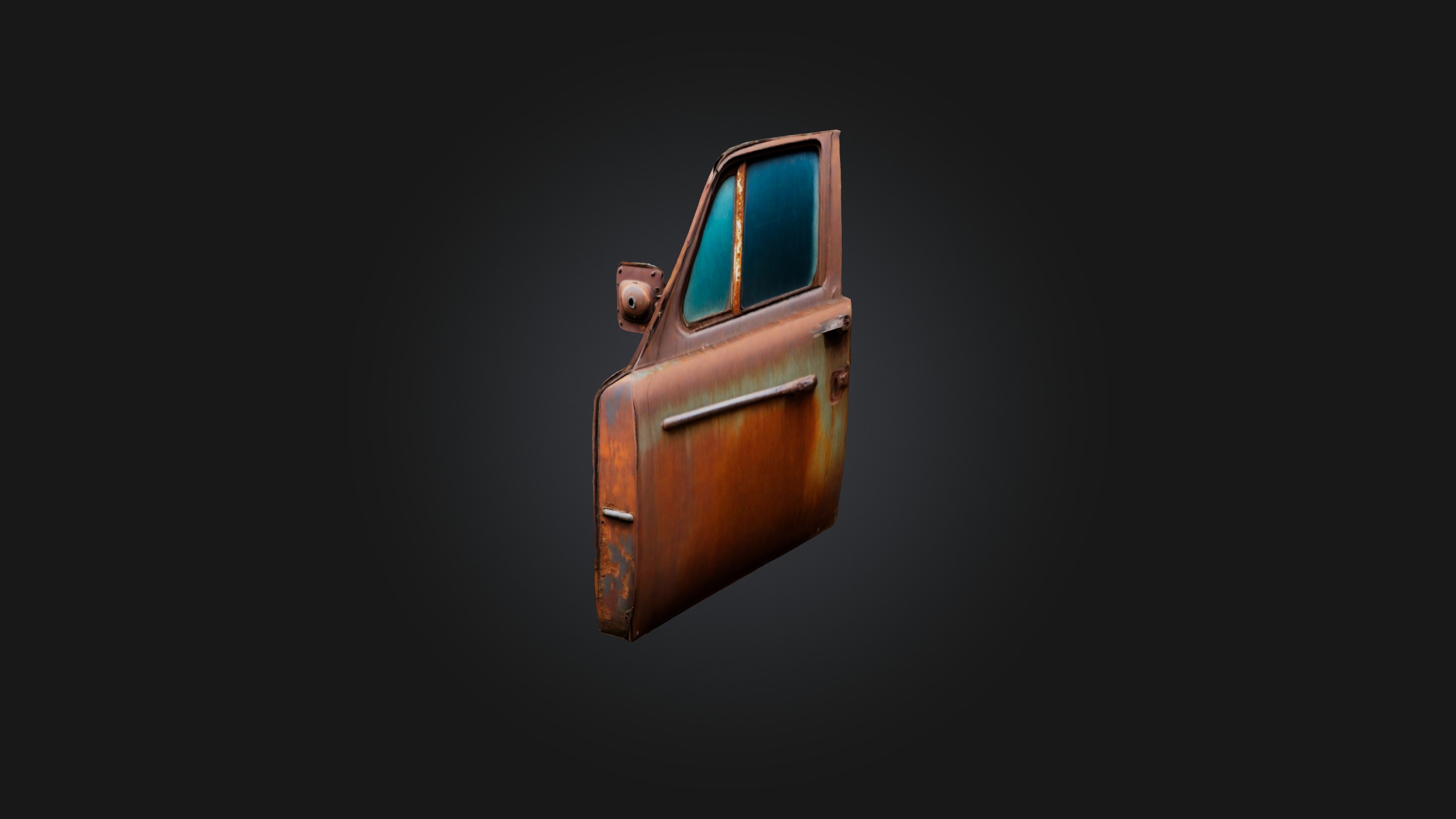 Rusted Car Door Low-poly 3D model_1