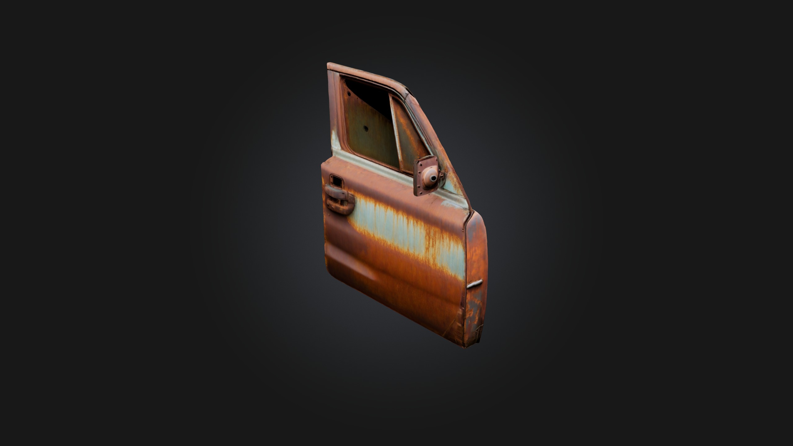 Rusted Car Door Low-poly 3D model_5
