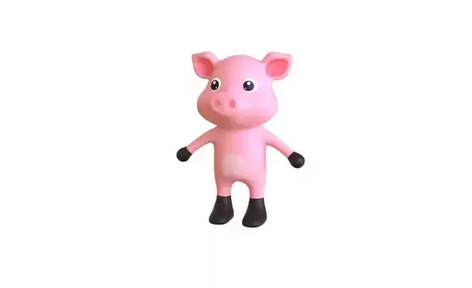High-Quality 3D Cute Pig for Games