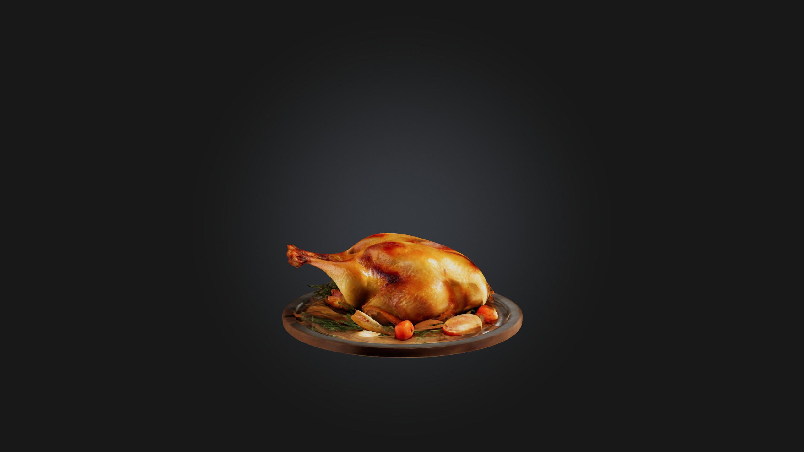 Roast Chicken Model Low-poly 3D model_7
