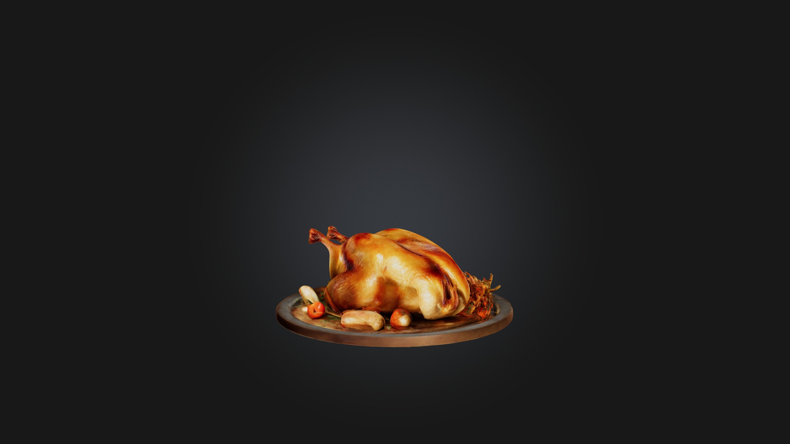 Roast Chicken Model Low-poly 3D model_5